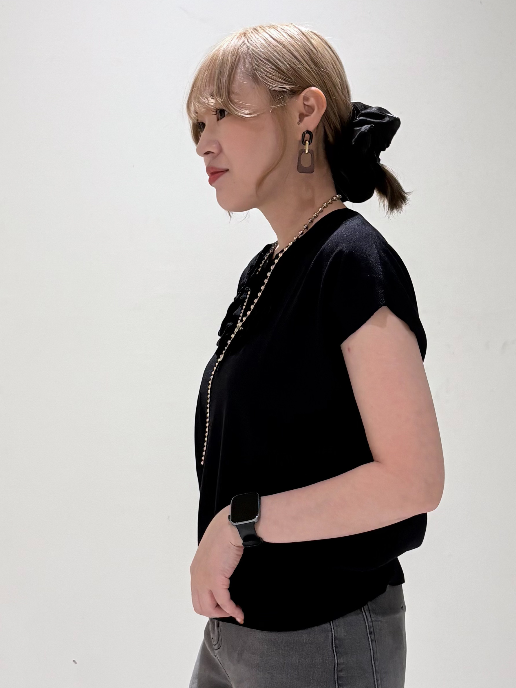 みきちぃさんの「OPAQUE.CLIP｜【UV】フリルフレンチスリーブニット《接触冷感／洗濯機OK》」を使ったコーディネート