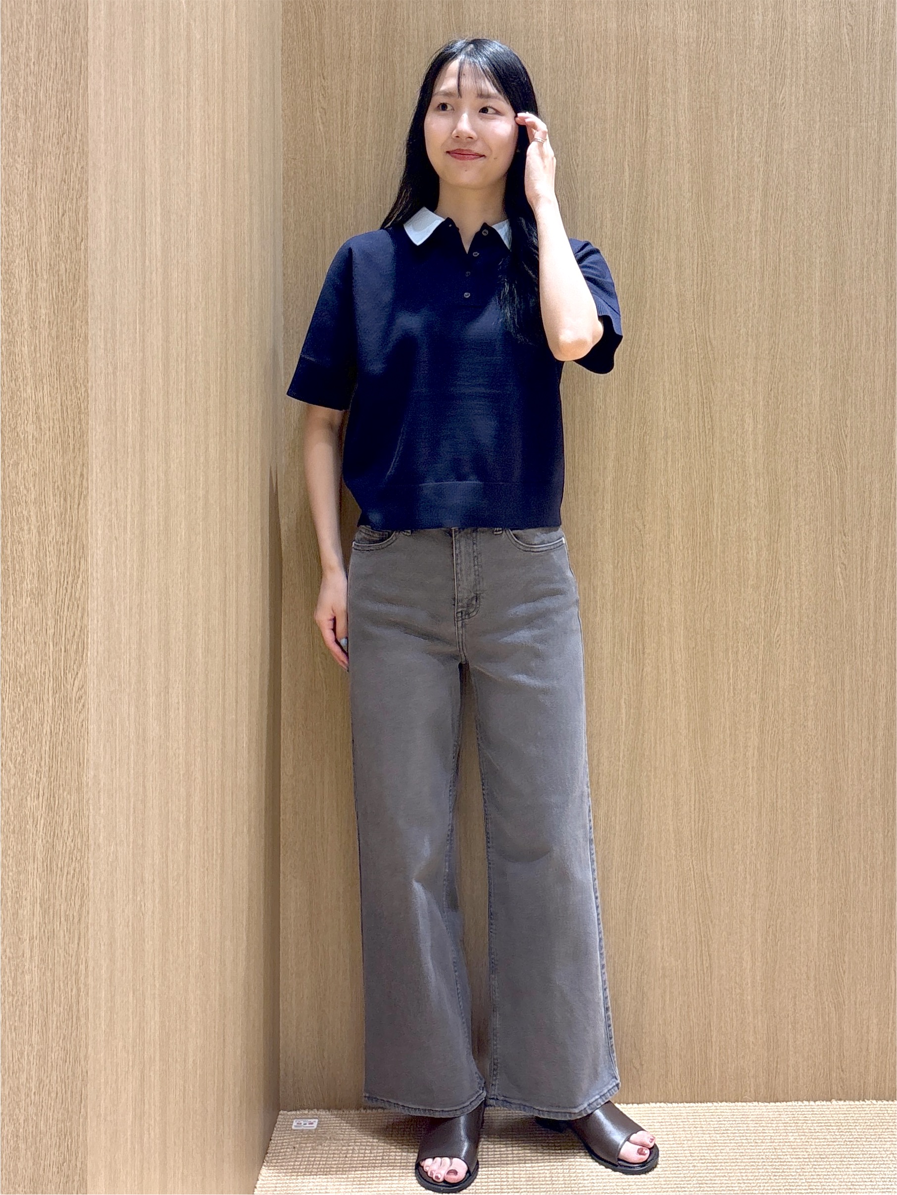sachikoさんの「OPAQUE.CLIP｜【森絵梨佳さん着用】2WAY衿ドッキングニット《洗濯機OK》」を使ったコーディネート