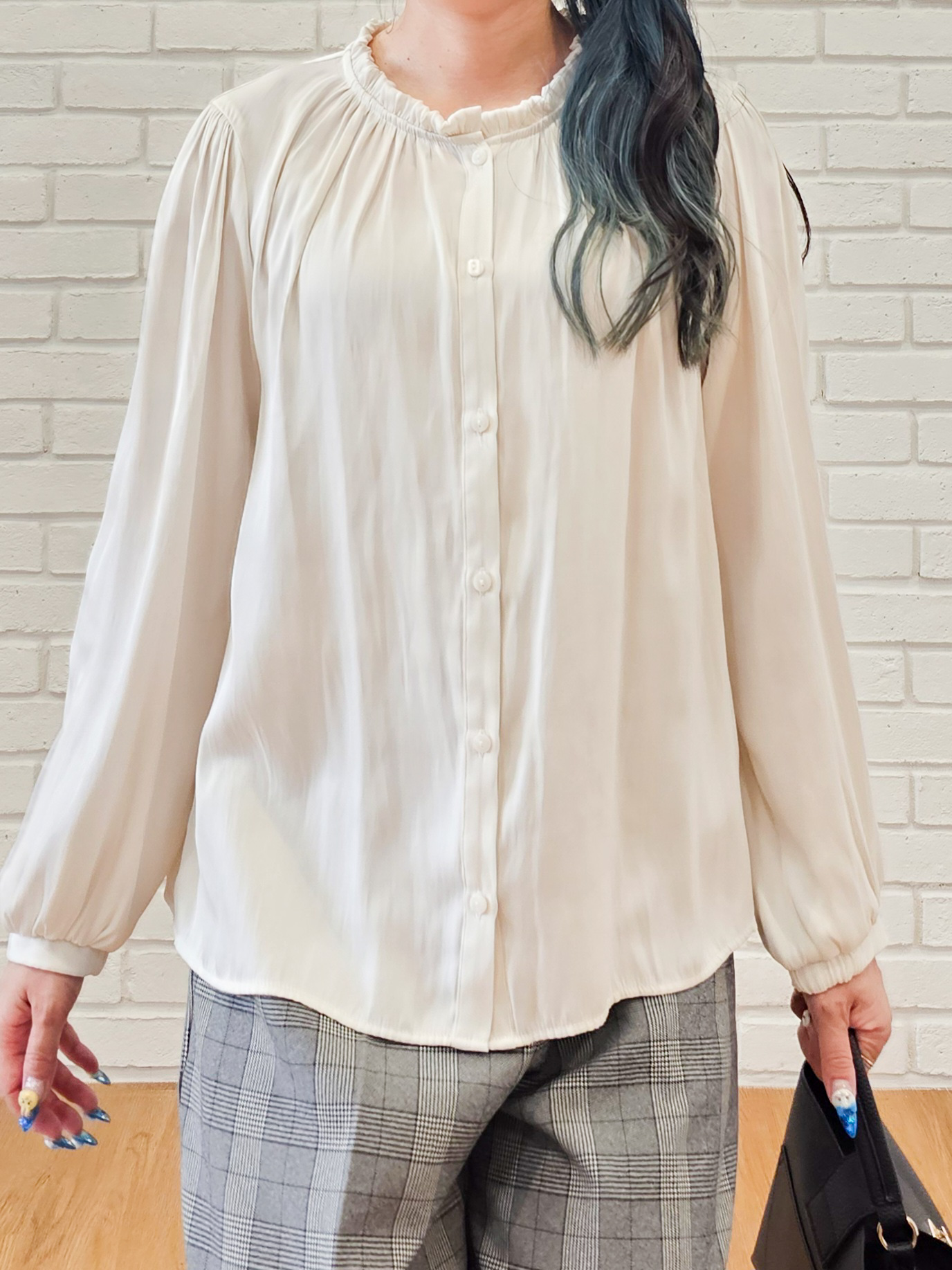 ゆゆさんの「SHOO･LA･RUE｜【セットアップ可/洗濯後しわになりにくい】ウールフィール ダブルジャケット」を使ったコーディネート