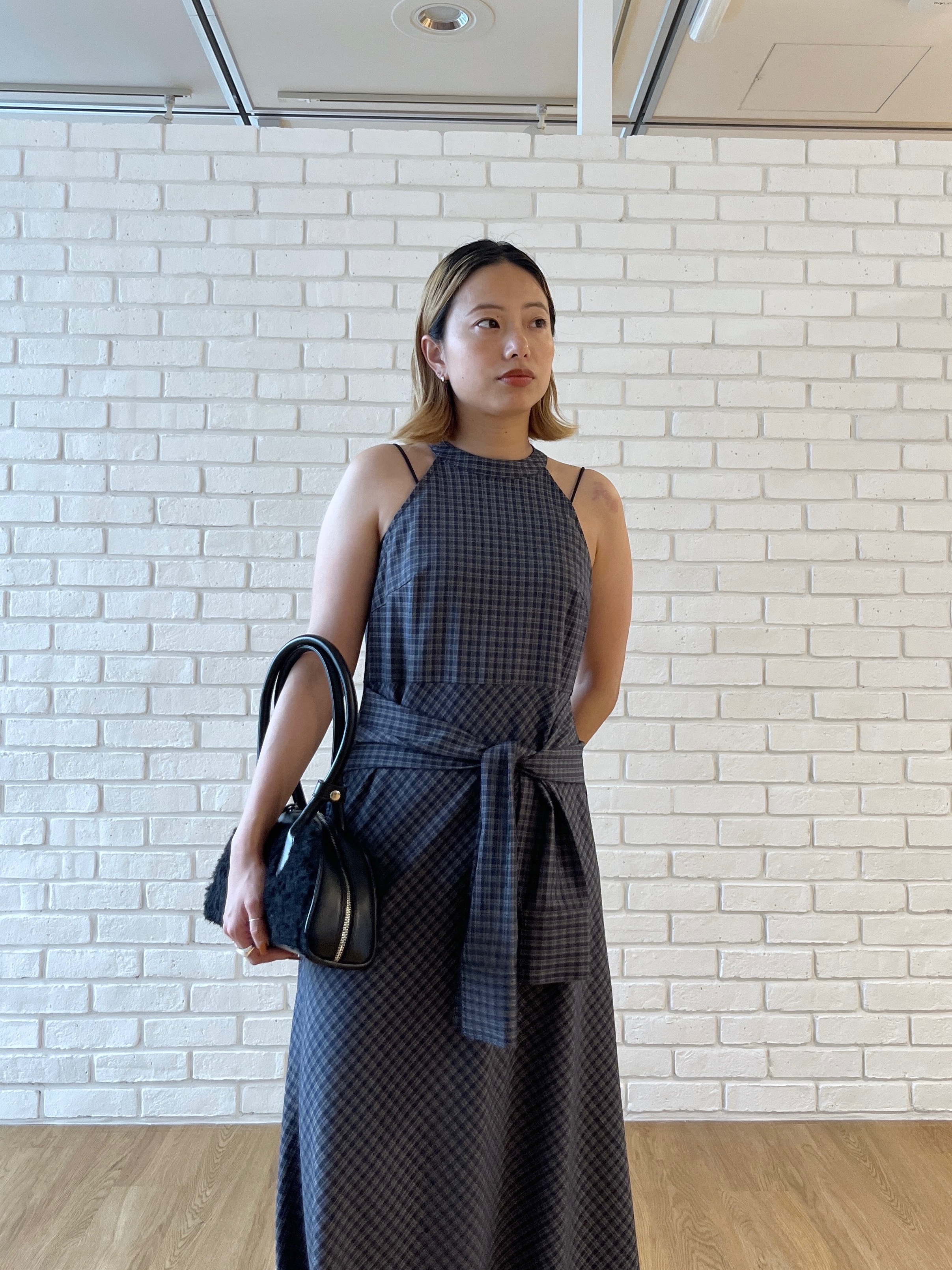 Harukaさんの「INDIVI｜バイアスシャーリングチェックシャツ【LIVE紹介／上枝みどりさん着用】」を使ったコーディネート