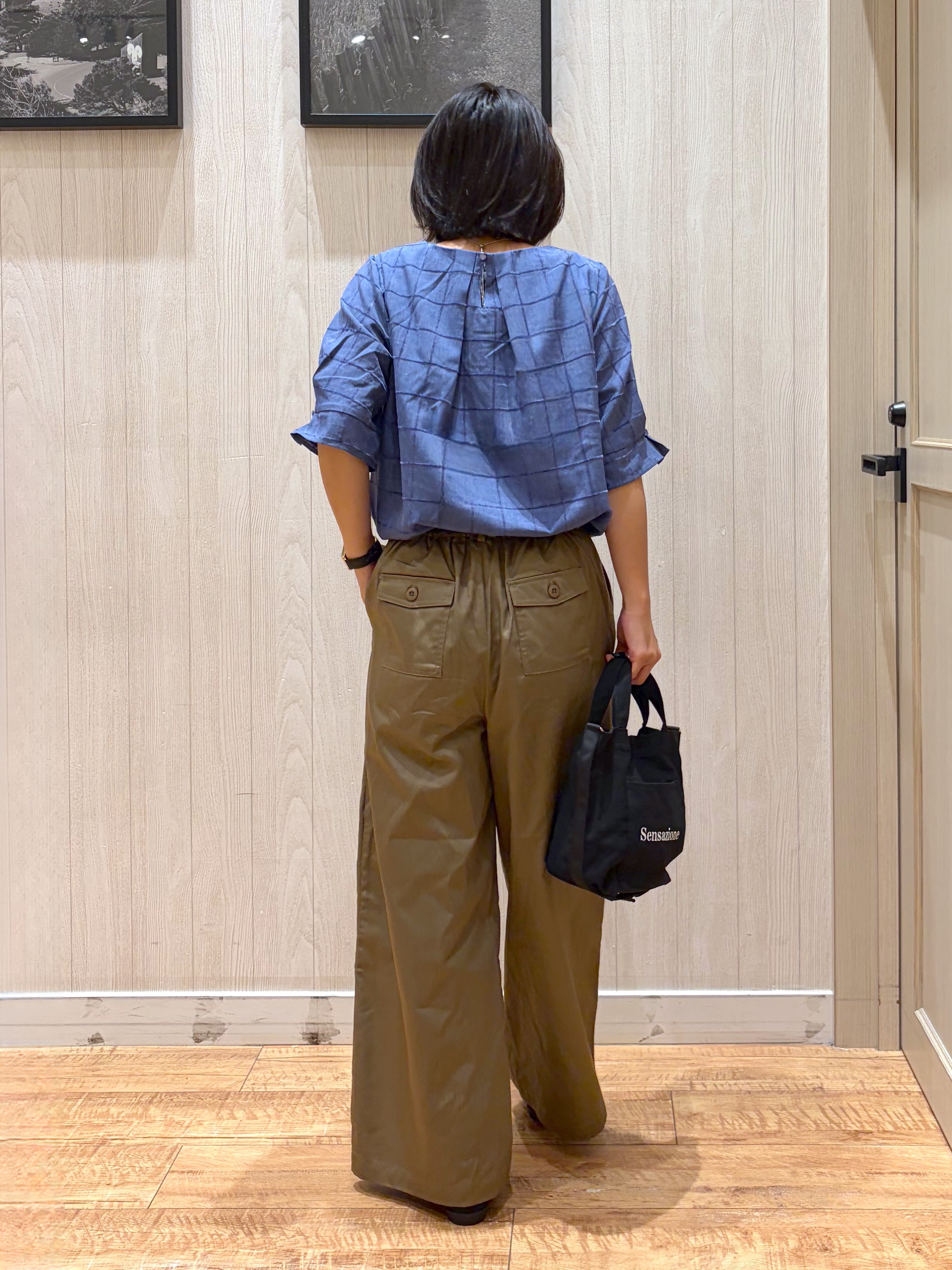 shirayuuuさんの「SHOO･LA･RUE｜【セットアップ可/S-LL】1枚で秋気分 モールチェックタックスリーブ ブラウス」を使ったコーディネート