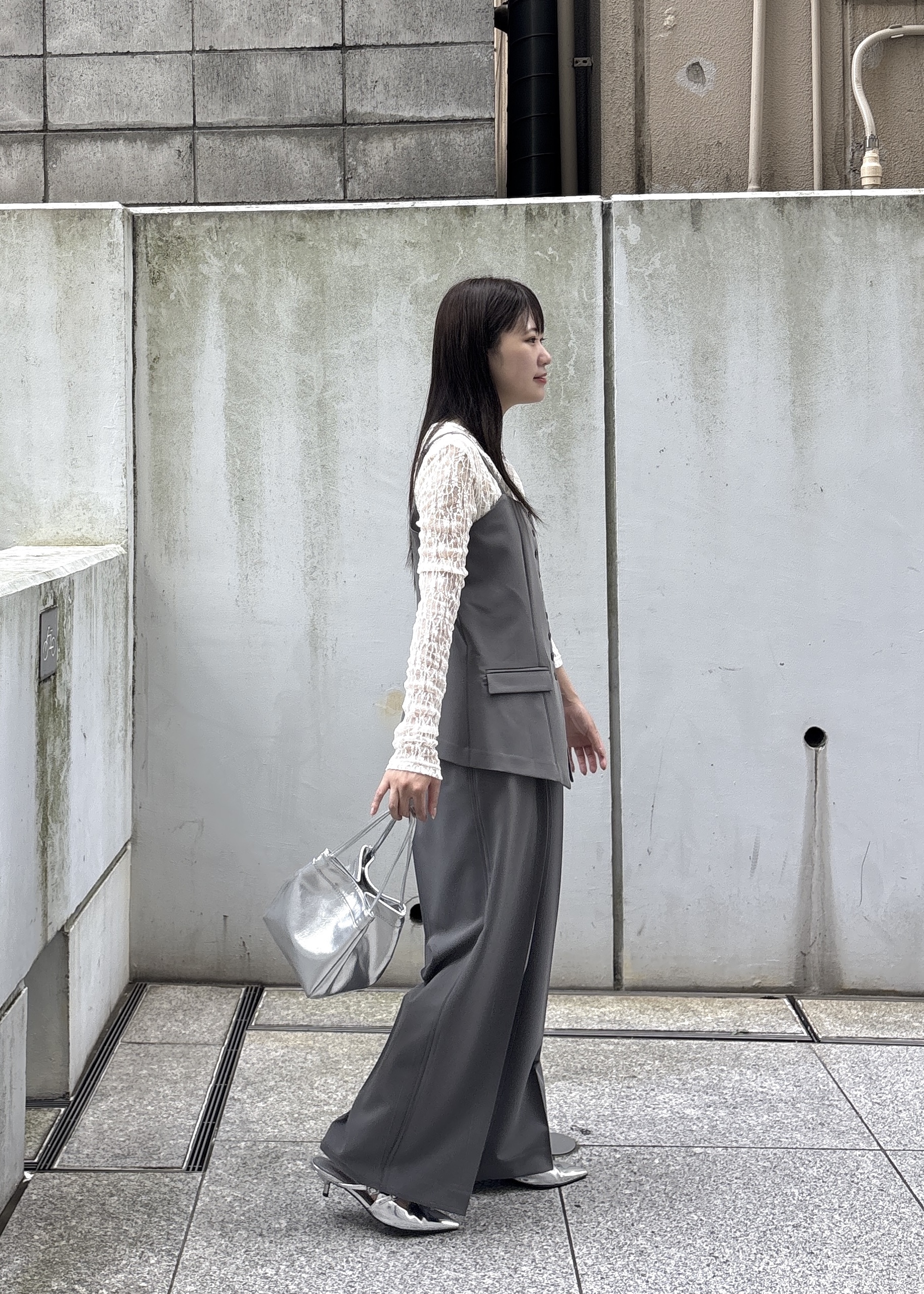 Renoさんの「INDIVI｜Comfy Set Up｜キャミジレ【セットアップ対応／通勤／カセット服】」を使ったコーディネート