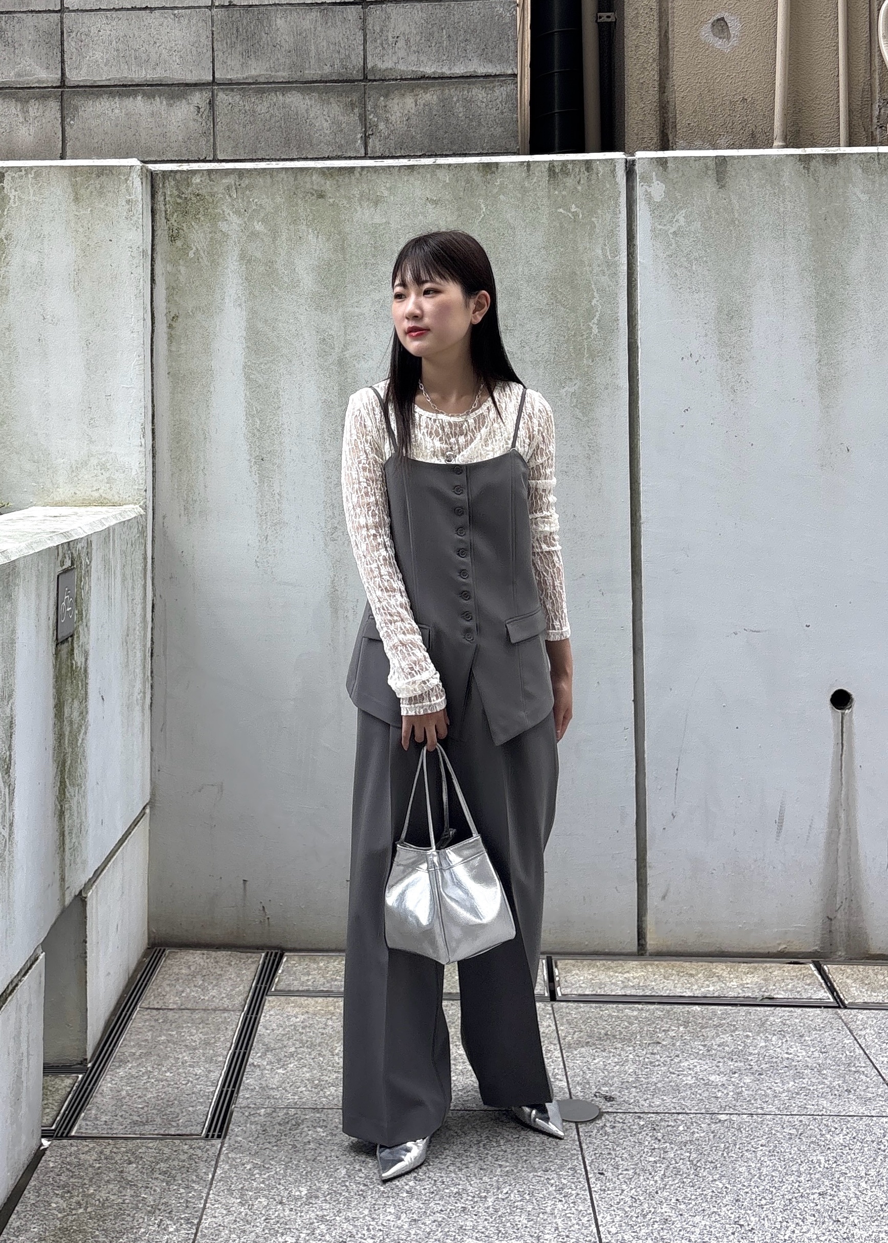 Renoさんの「INDIVI｜Comfy Set Up｜キャミジレ【セットアップ対応／通勤／カセット服】」を使ったコーディネート