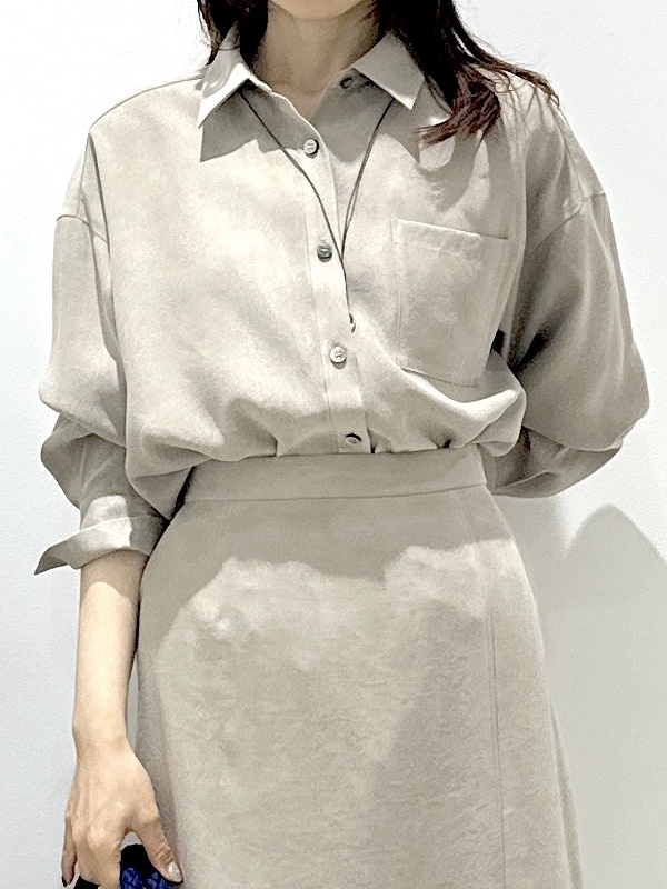Miwaさんの「UNTITLED｜【セットアップ可/秋羽織り】スエードライクシャツ」を使ったコーディネート