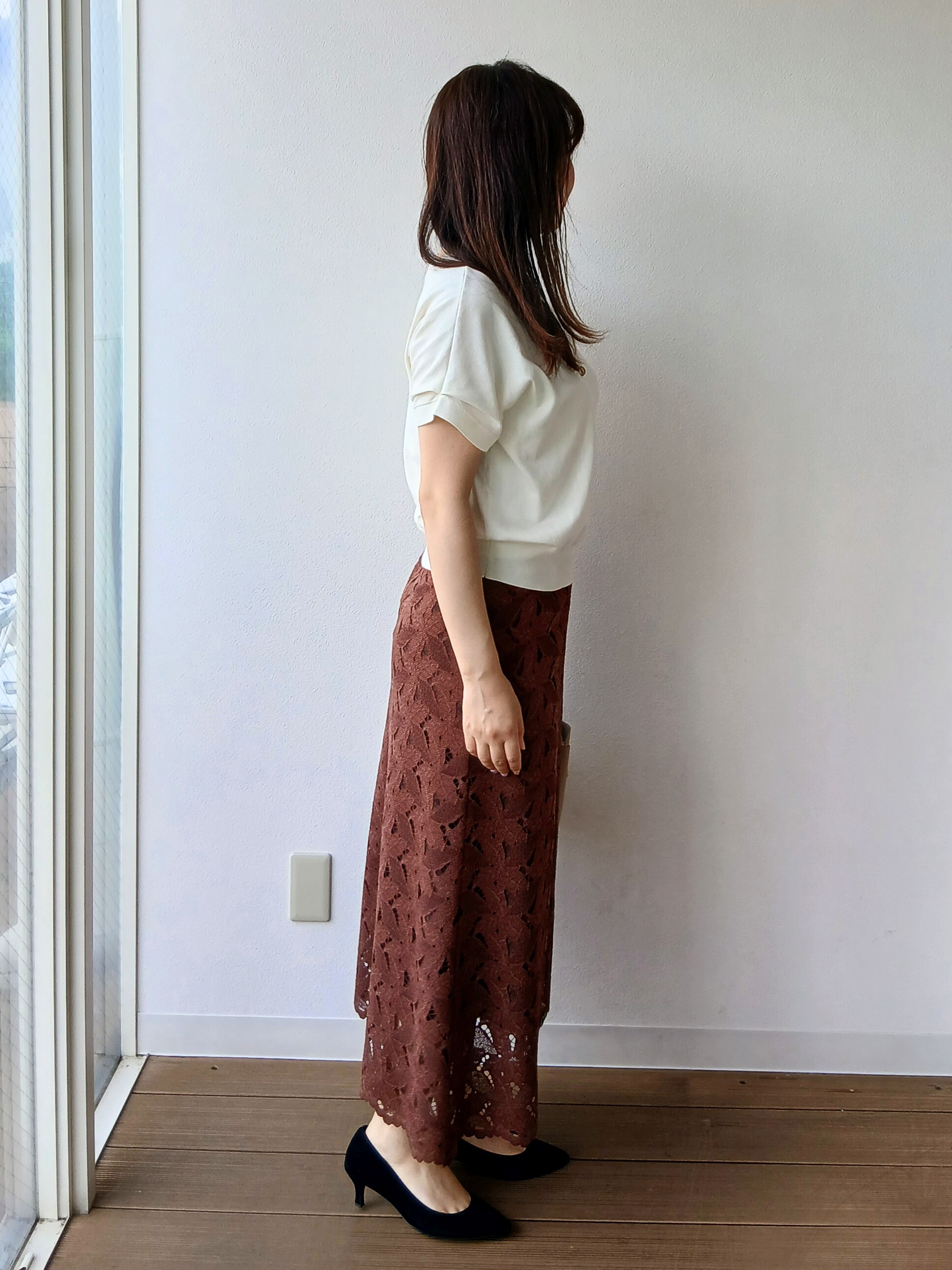 なみきさんの「UNTITLED｜【肌に張りつきにくい/前後2WAY】ドライタッチコットンプルオーバー」を使ったコーディネート