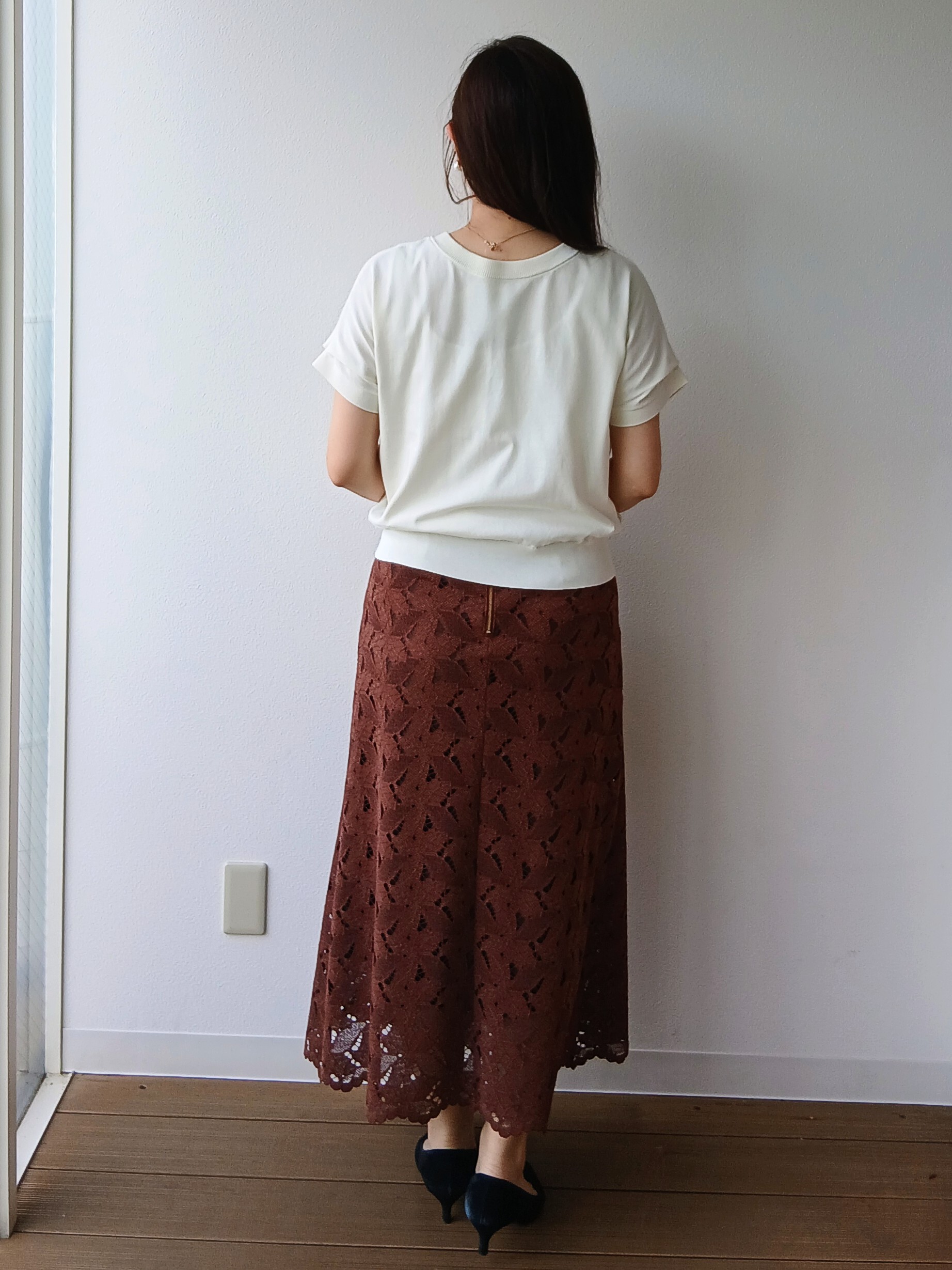 なみきさんの「UNTITLED｜【肌に張りつきにくい/前後2WAY】ドライタッチコットンプルオーバー」を使ったコーディネート