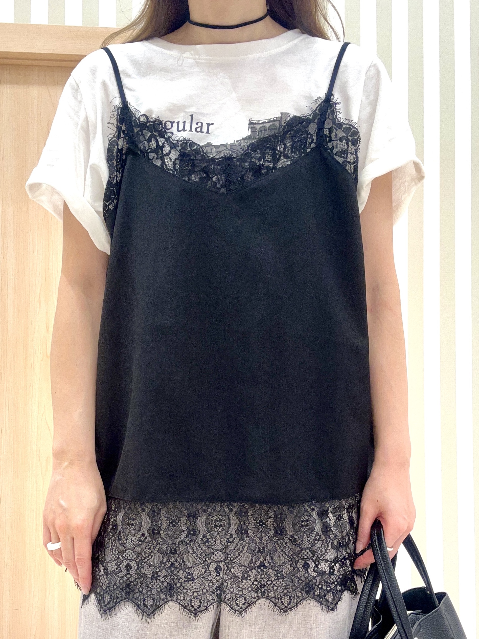 ririさんの「SHOO･LA･RUE｜【S-LL/洗濯機可】大人のベーシックカラープリントTシャツ」を使ったコーディネート