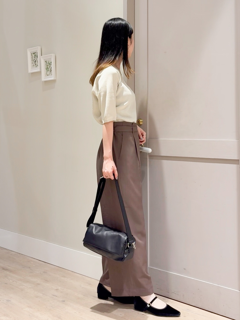 Mayuさんの「grove｜【選べる着丈/UVカット/接触冷感etc】センタープレス取れにくいワイドパンツ」を使ったコーディネート