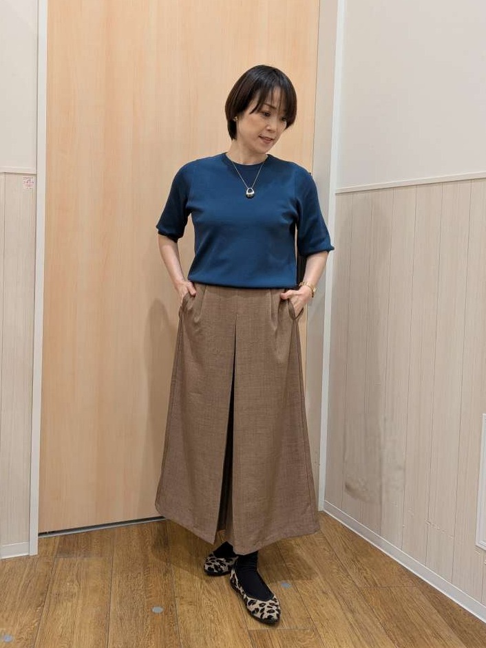 Kさんの「SHOO･LA･RUE｜【ガンガン洗える/ひんやり/UV/毛玉になりにくい】二の腕見せない 5分袖ニット」を使ったコーディネート