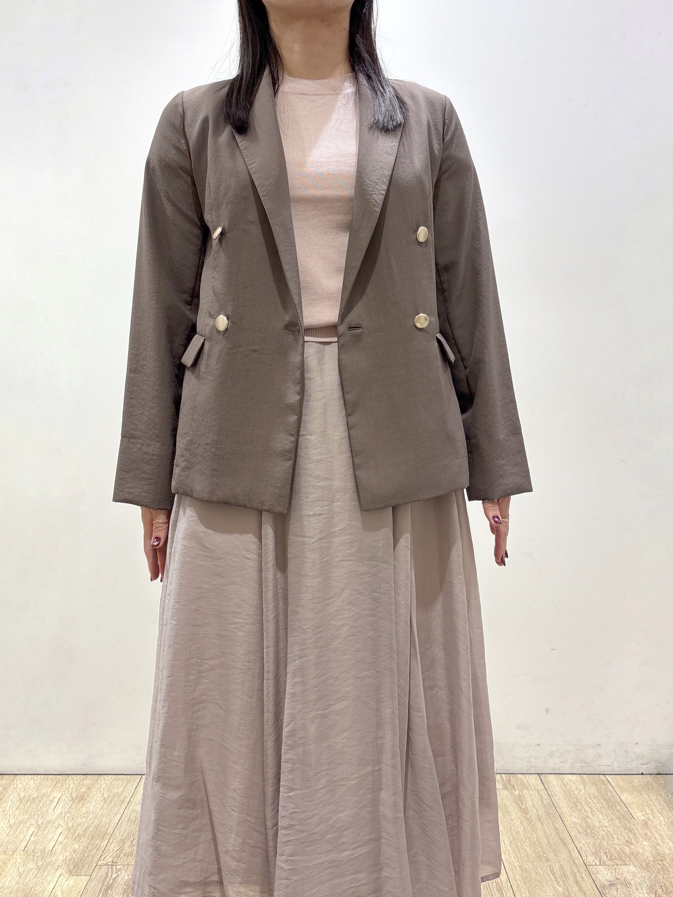 mameさんの「index｜《再入荷》ダブルブレストテーラードジャケット【接触冷感／吸水速乾／イージーアイロン／防シワ／洗濯機O」を使ったコーディネート