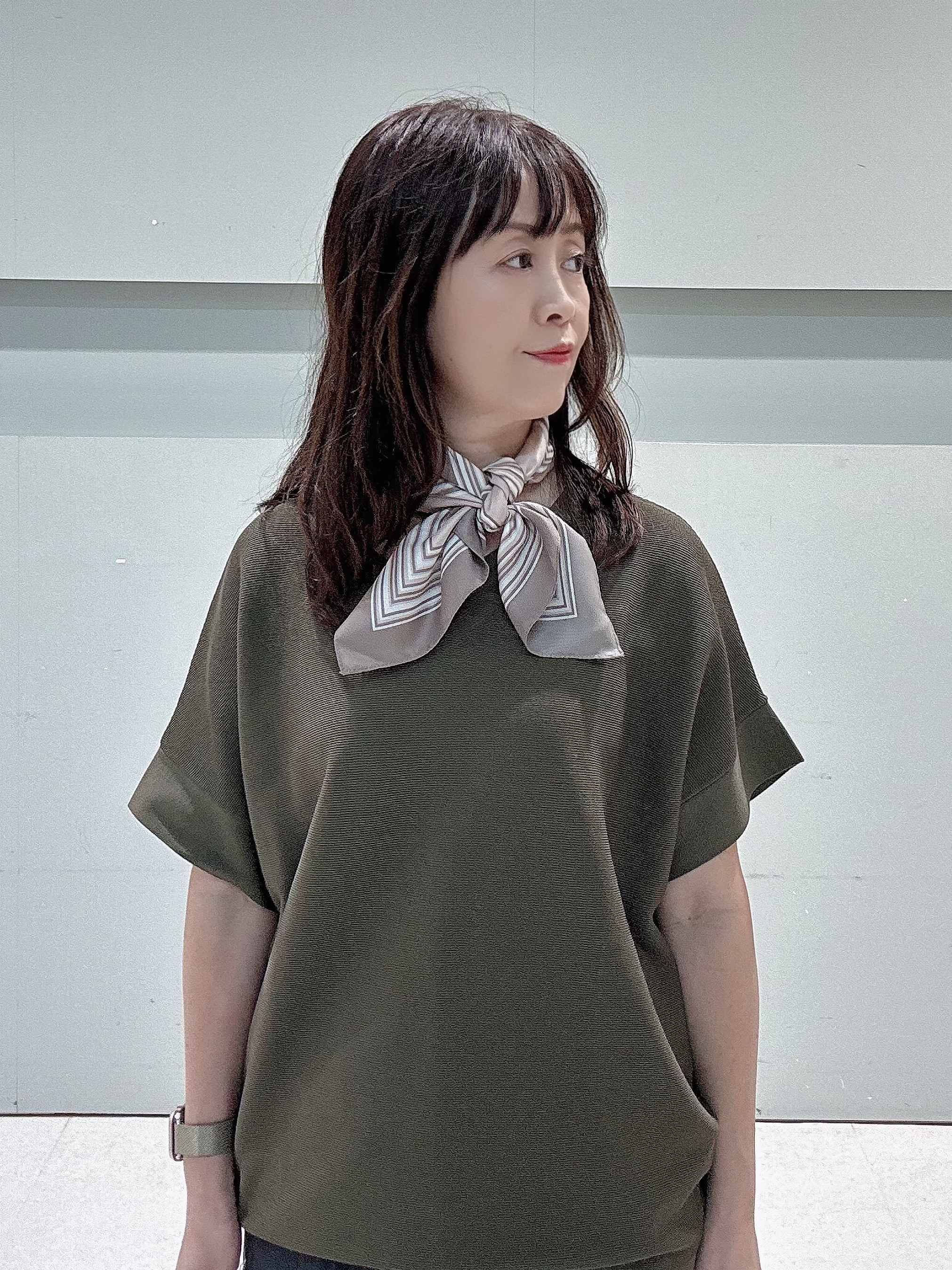 makiさんの「UNTITLED｜【11色展開/体型カバー】前後2WAYフレンチスリーブニット」を使ったコーディネート