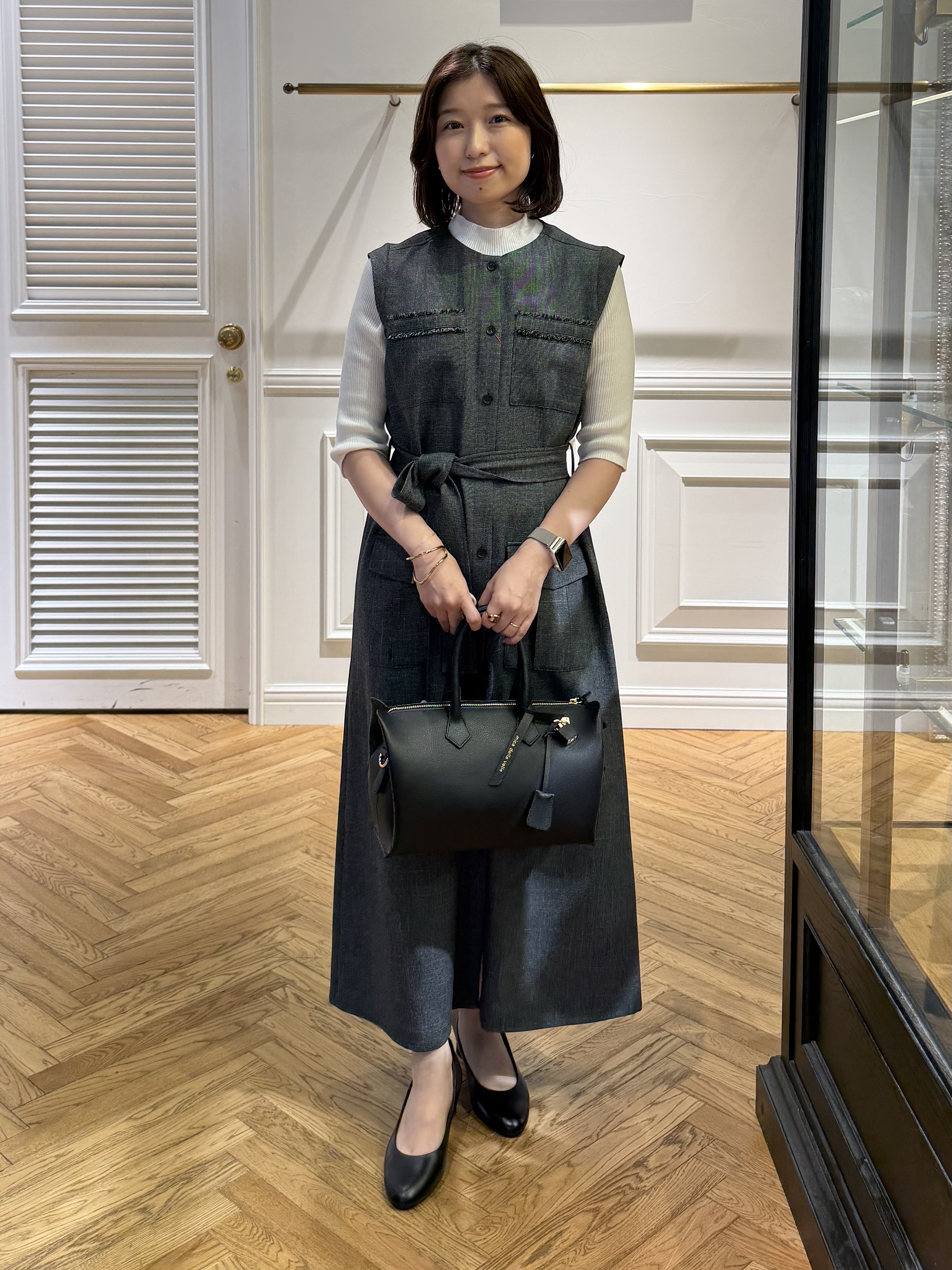 つじ まこさんの「DRESSTERIOR｜【接触冷感】クールタッチ ハーフスリーブニット」を使ったコーディネート