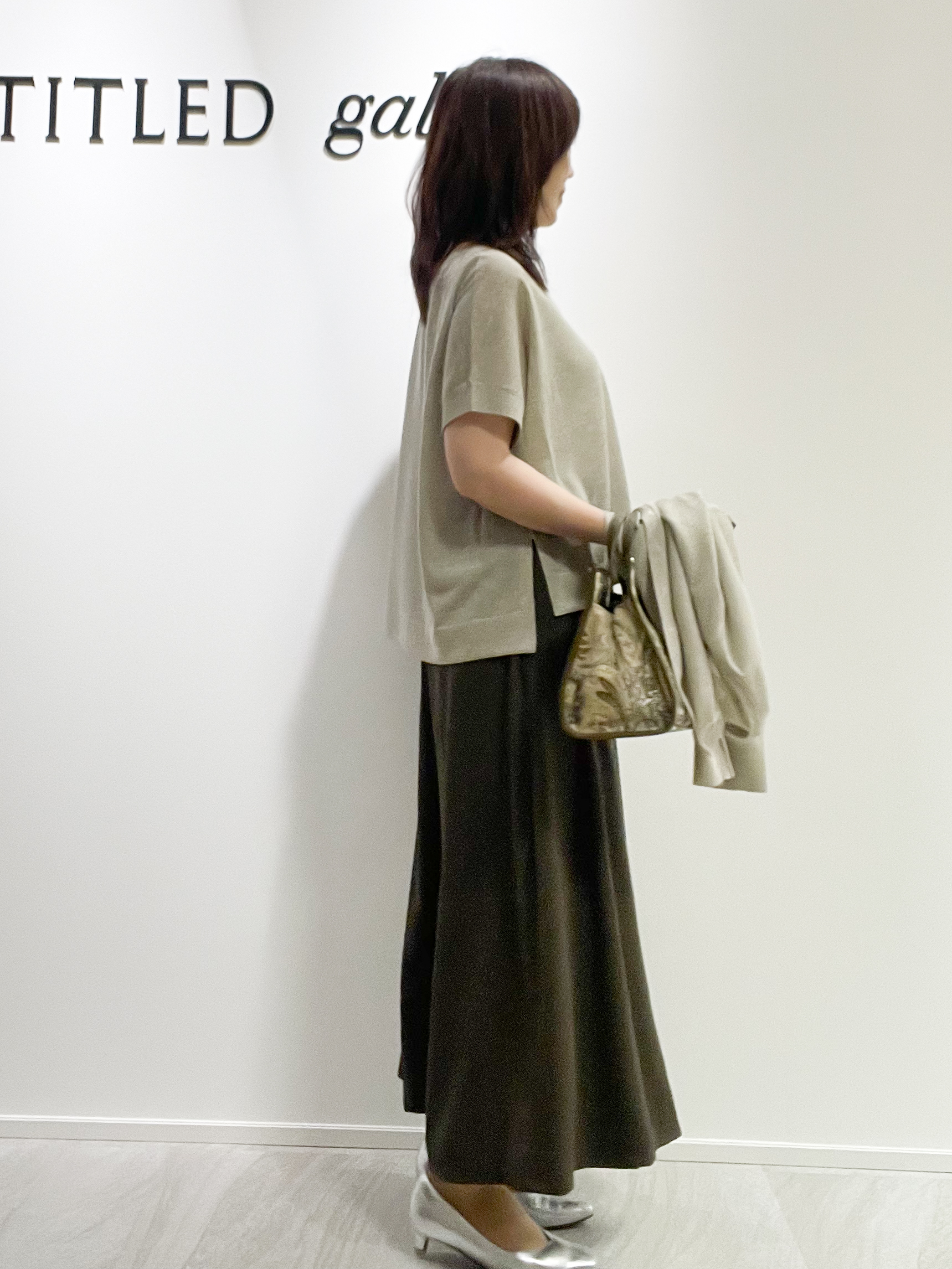 めいさんの「UNTITLED｜【アンサンブル可/品のある透け感】Tシャツ風ニットトップス」を使ったコーディネート