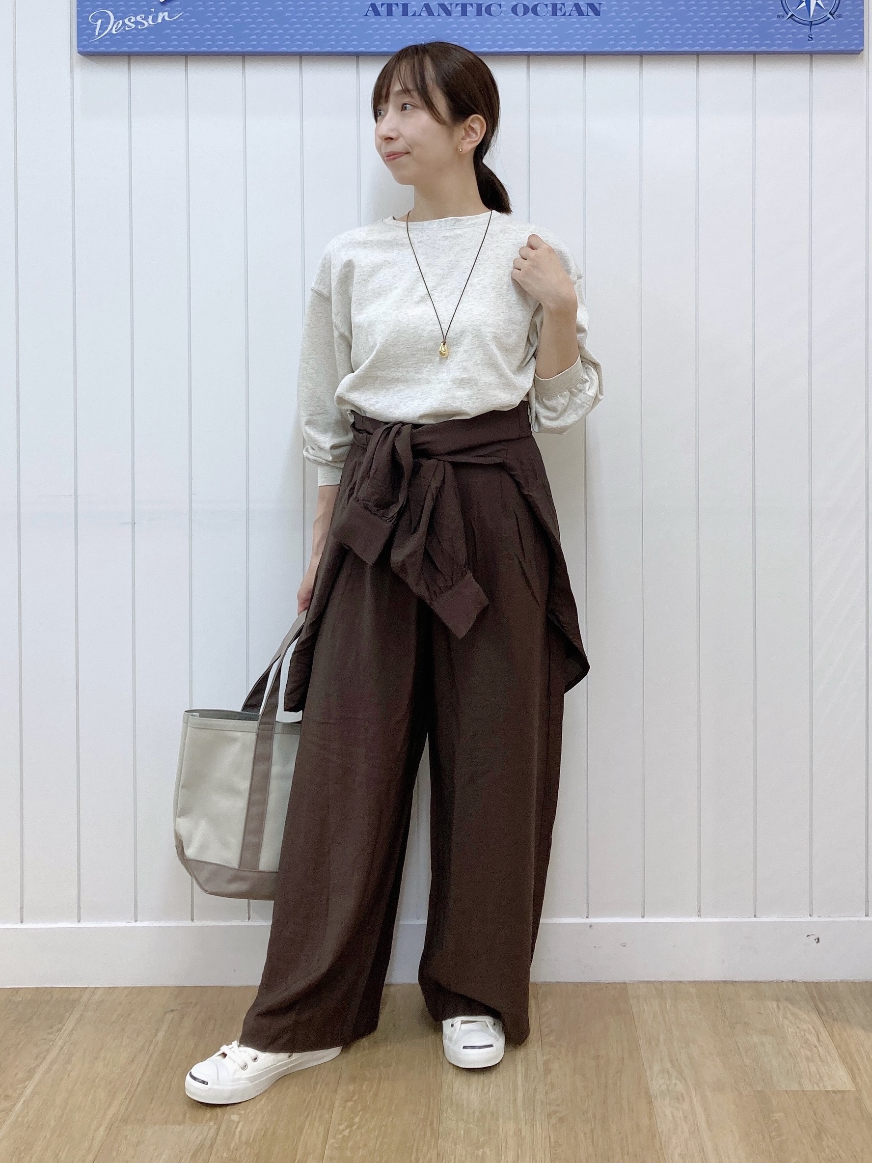 yoshiさんの「Dessin｜【洗える/7色展開/XS-L】バックヘンリーミニ裏毛 長袖」を使ったコーディネート