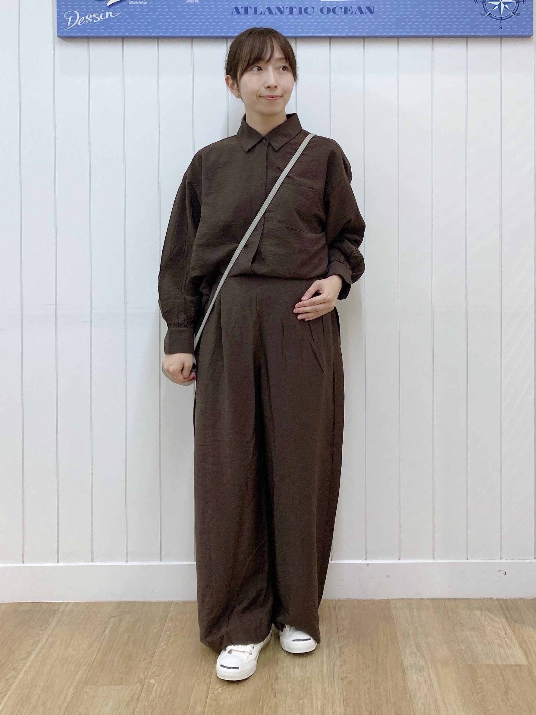 yoshiさんの「Dessin｜【洗える/7色展開/XS-L】バックヘンリーミニ裏毛 長袖」を使ったコーディネート