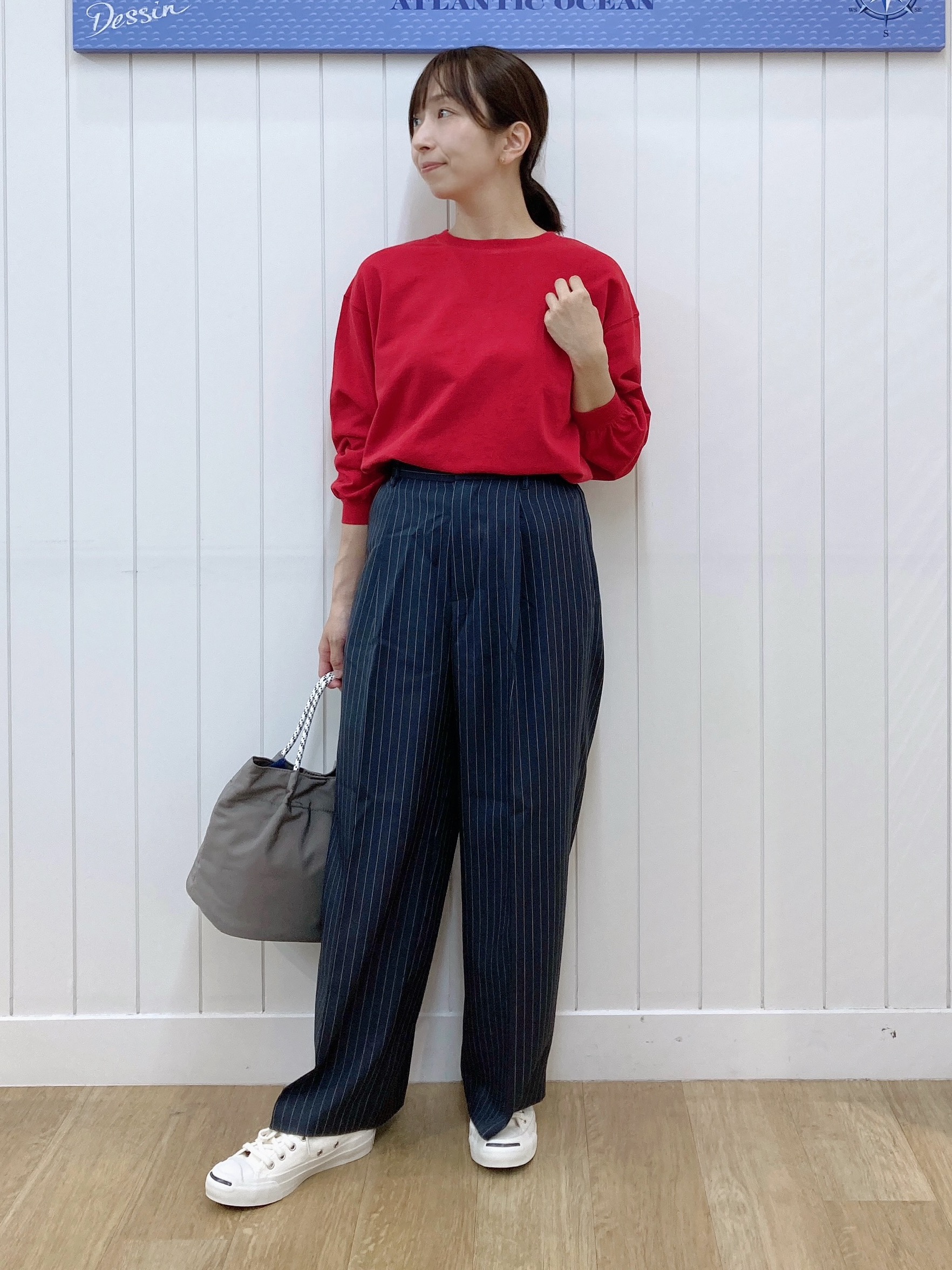 yoshiさんの「Dessin｜バックヘンリーカットソー長袖」を使ったコーディネート
