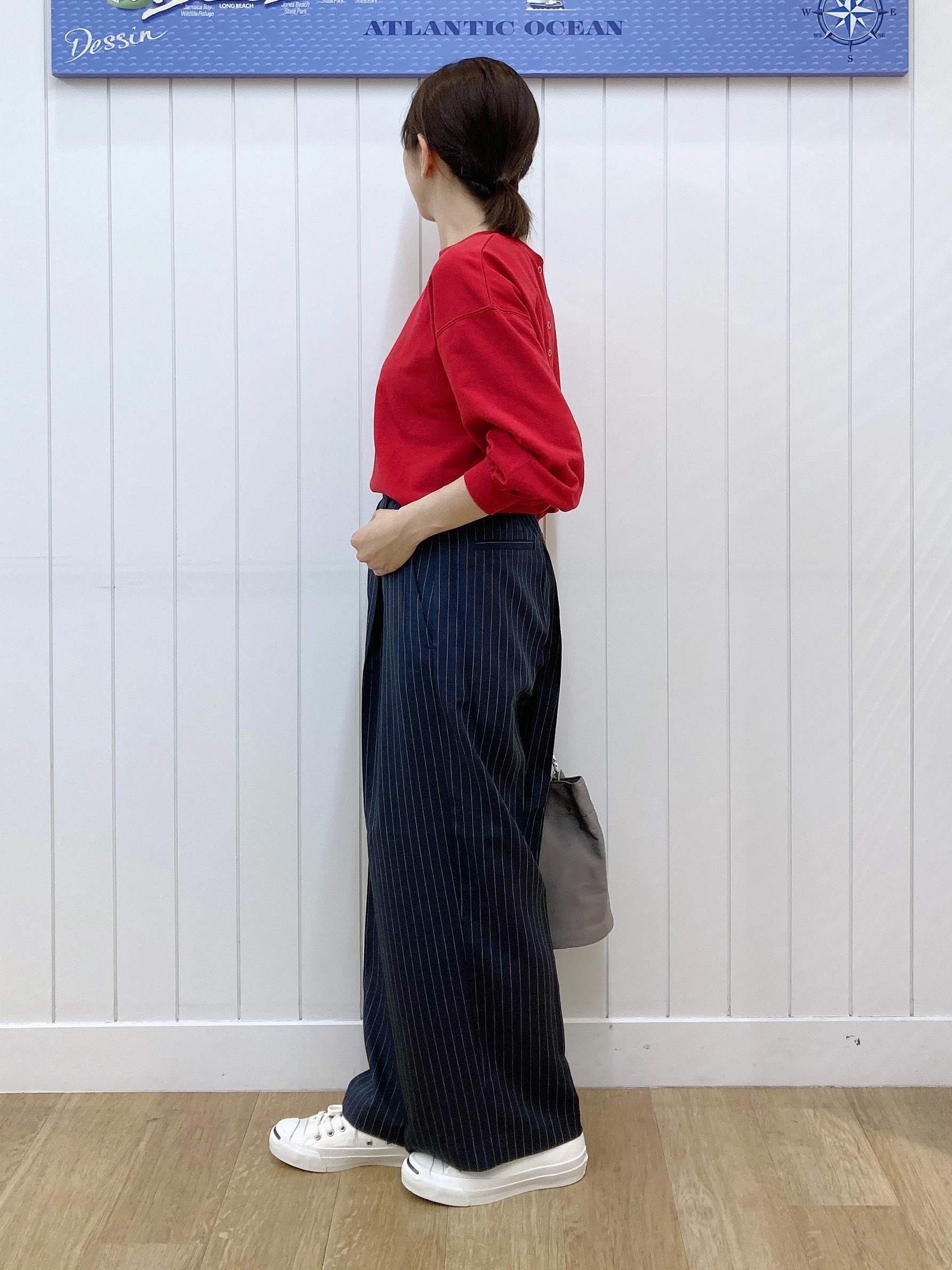 yoshiさんの「Dessin｜バックヘンリーカットソー長袖」を使ったコーディネート