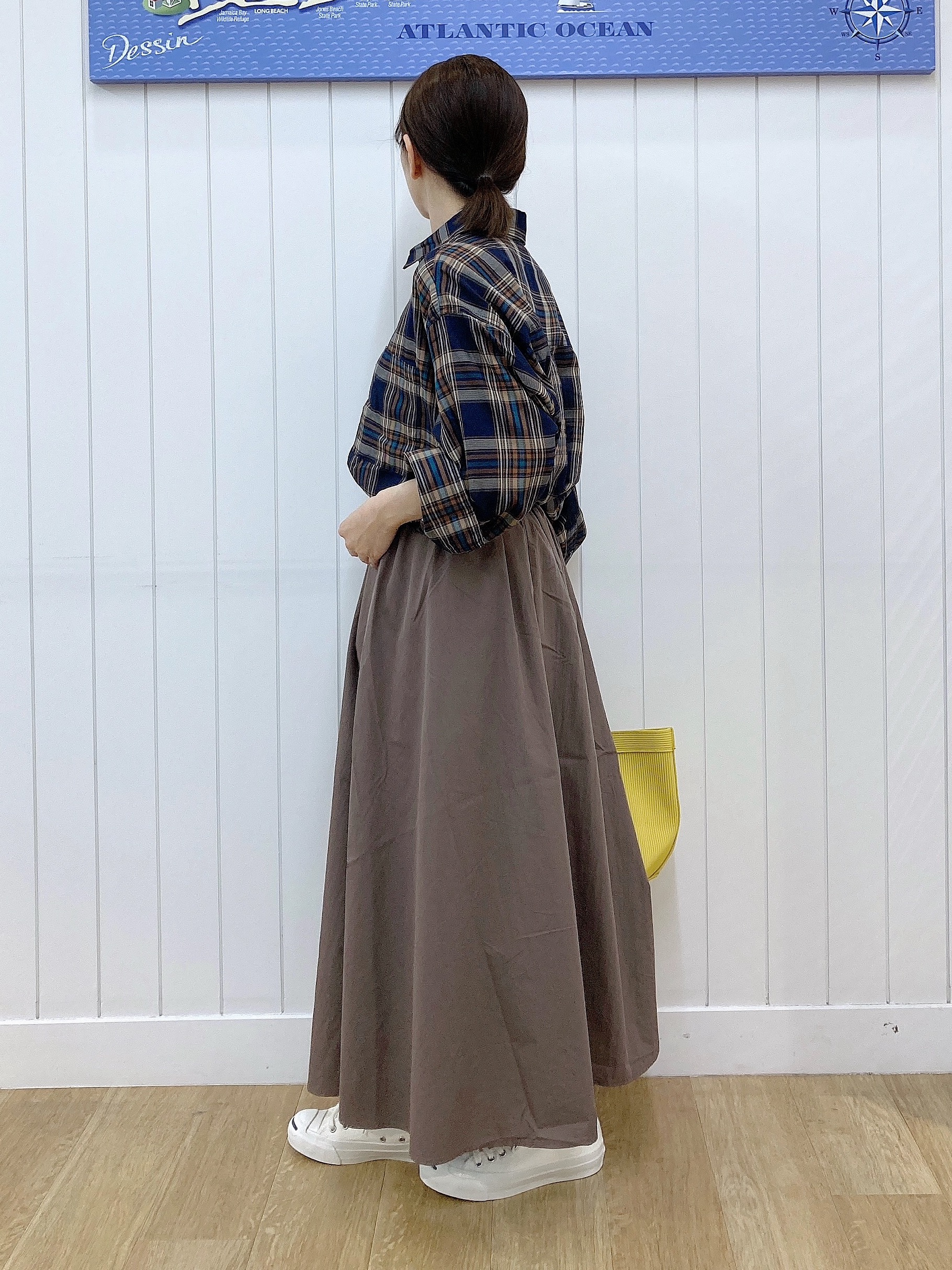 yoshiさんの「Dessin｜【セットアップ可/洗える】シアーチェック オーバーシャツ」を使ったコーディネート