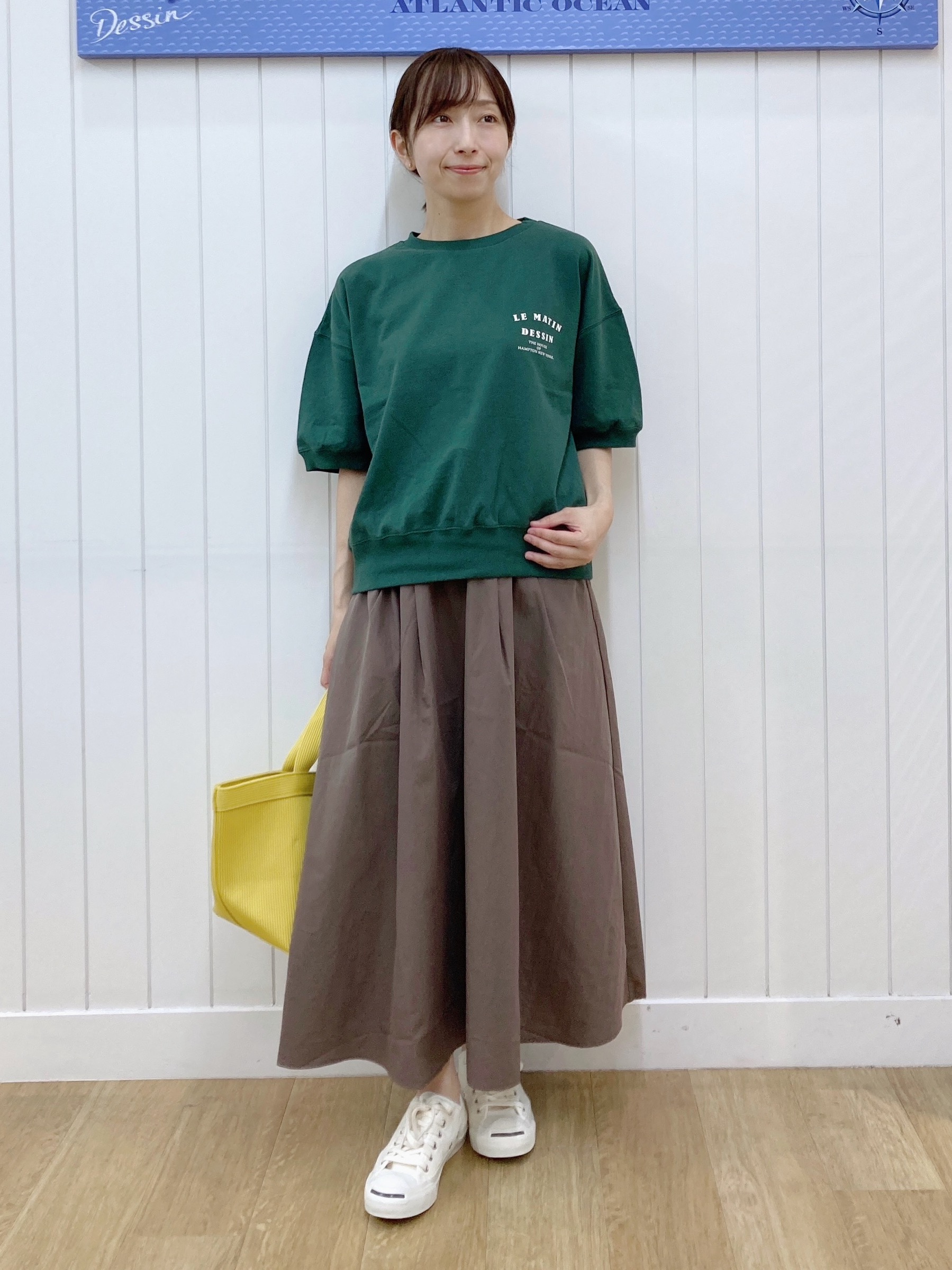 yoshiさんの「Dessin｜ハーフスリーブロゴプルオーバー」を使ったコーディネート