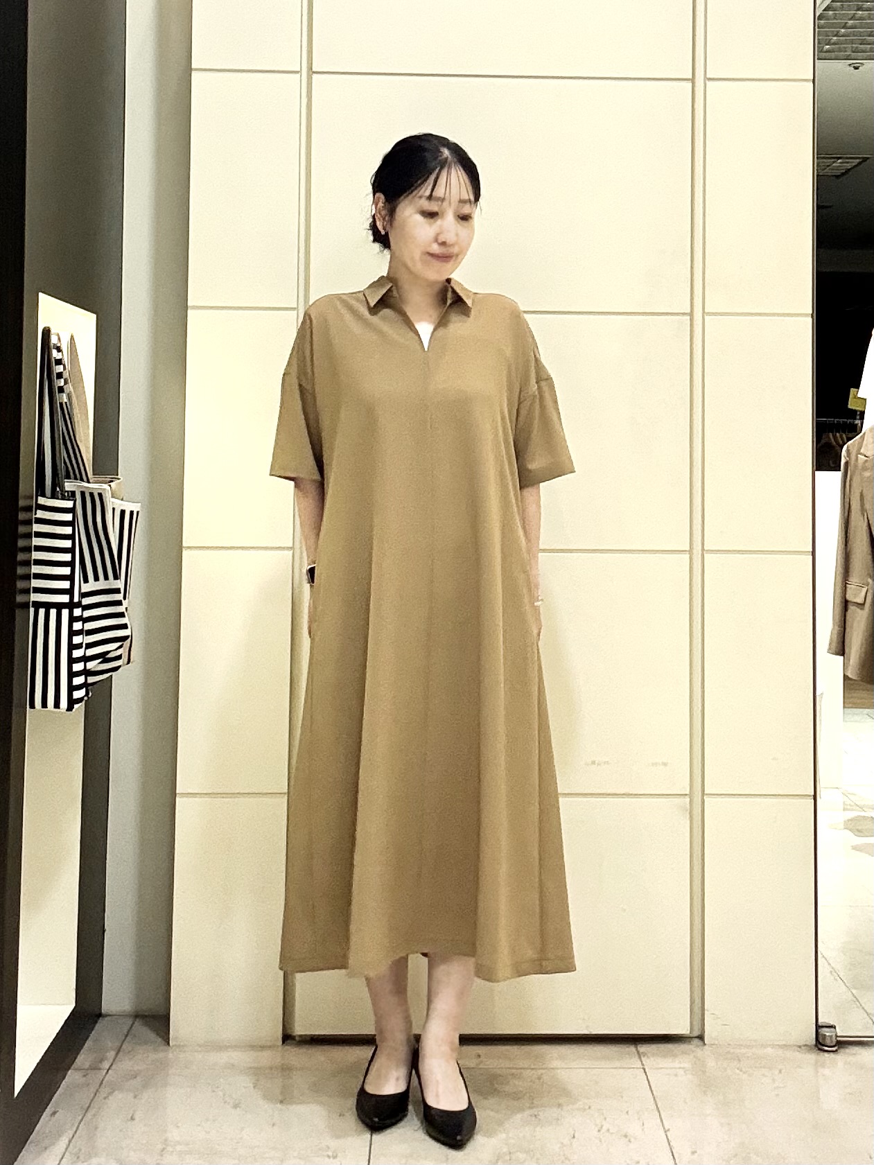 mori.さんの「UNTITLED｜【初秋も活躍/UVカット/接触冷感】エアリークールワンピース」を使ったコーディネート