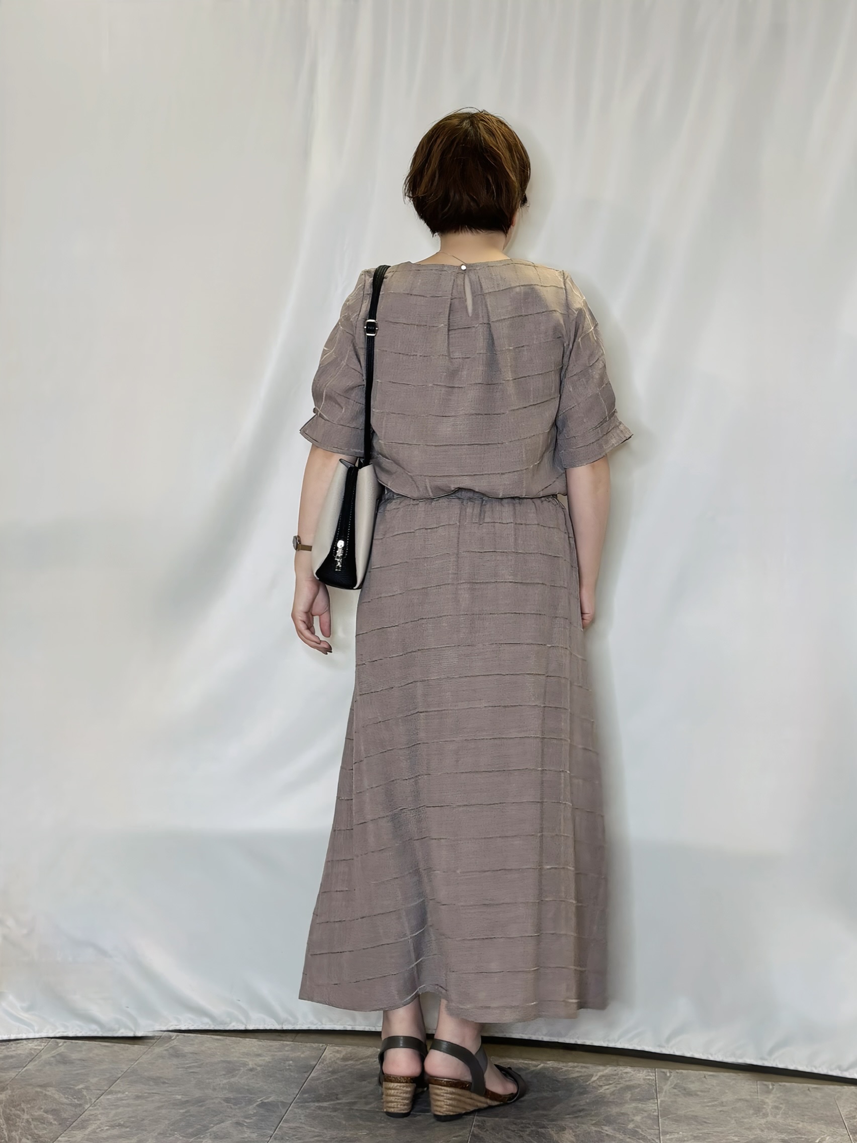 たみさんの「SHOO･LA･RUE｜【セットアップ可/S-LL】1枚で秋気分 モールチェックタックスリーブ ブラウス」を使ったコーディネート
