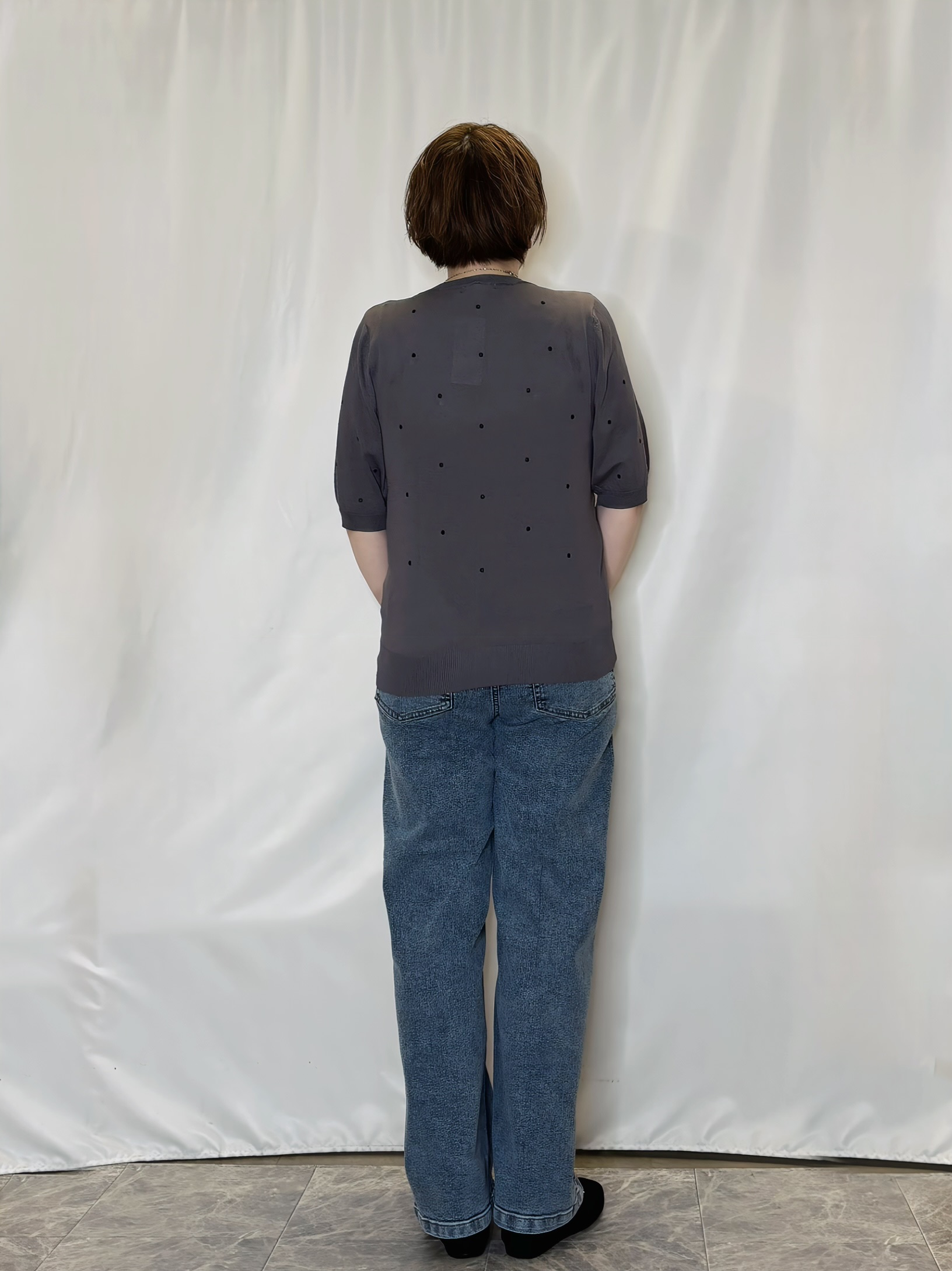 たみさんの「SHOO･LA･RUE｜【S-LL】さらっとタッチ 大人のドット刺繍ニット」を使ったコーディネート