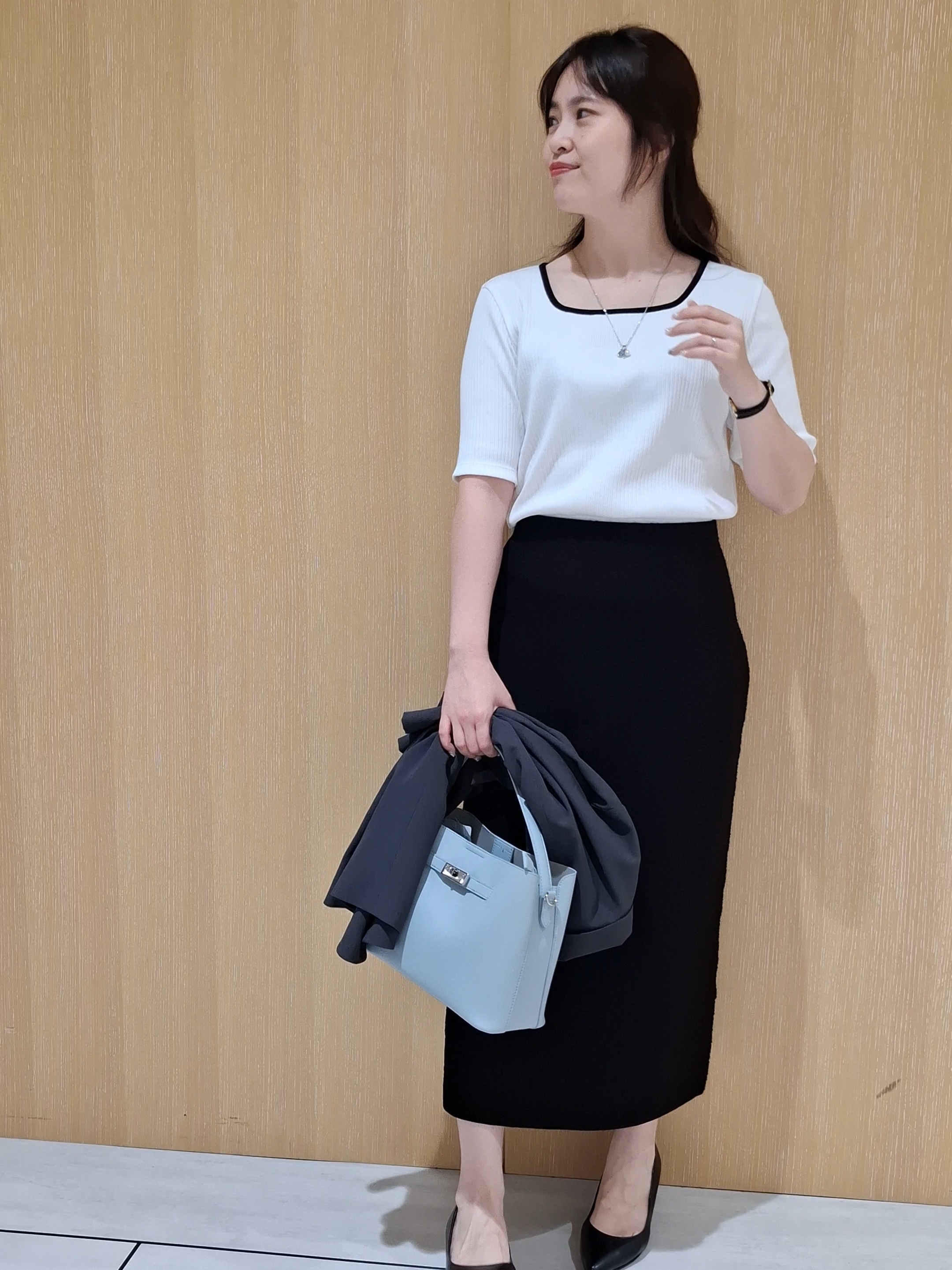 YuKaRiさんの「UNTITLED｜【セットアップ可/ストレッチ性】ドライタッチニットプルオーバー」を使ったコーディネート