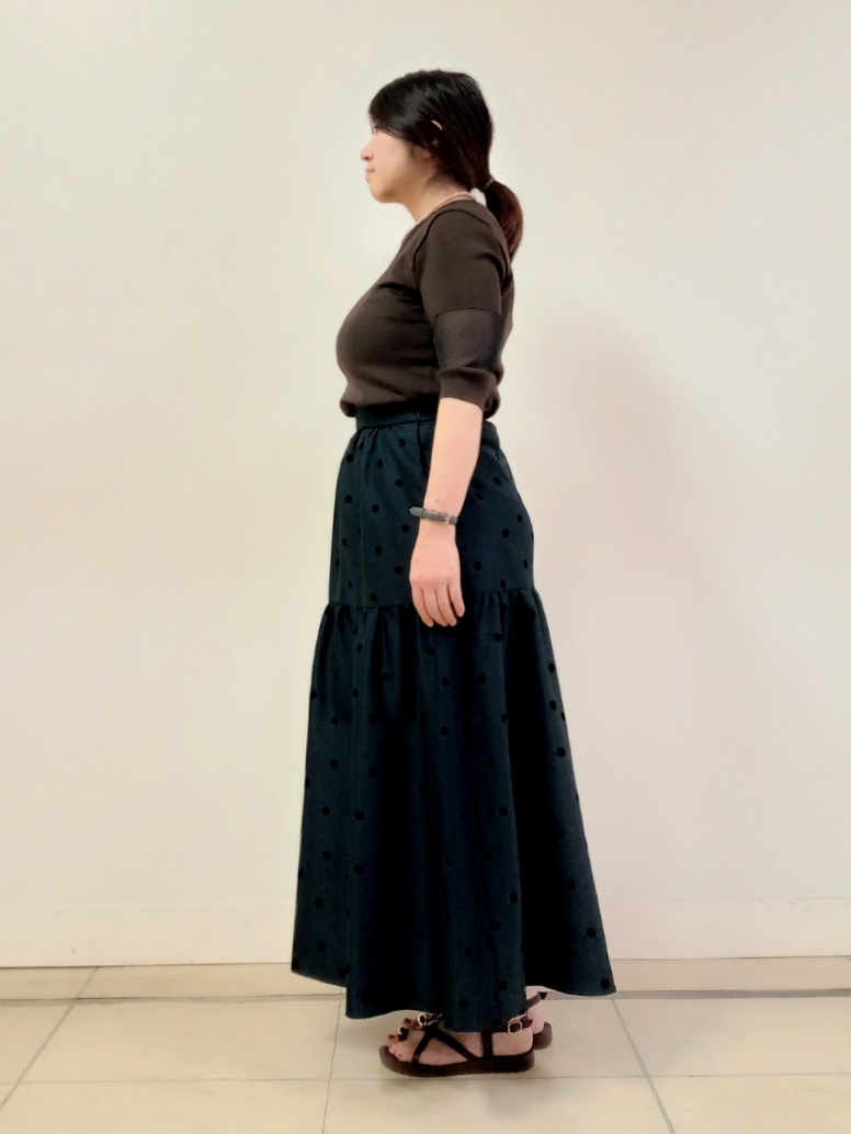 emiさんの「DRESSTERIOR｜【日本製/シアー素材】ウォッシャブルニット ハーフスリーブプルオーバー」を使ったコーディネート