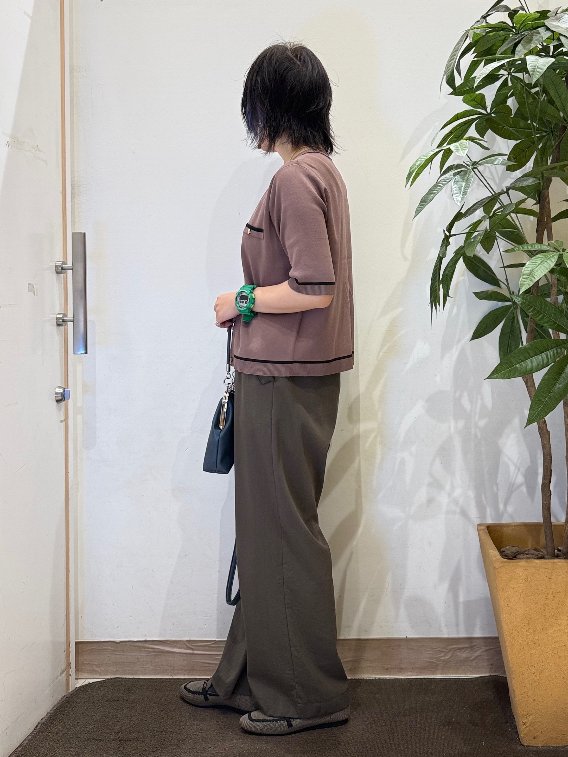 misakiさんの「SHOO･LA･RUE｜【UV/S-LL/洗濯機可】毛玉になりにくい 配色5分袖カーディガン」を使ったコーディネート