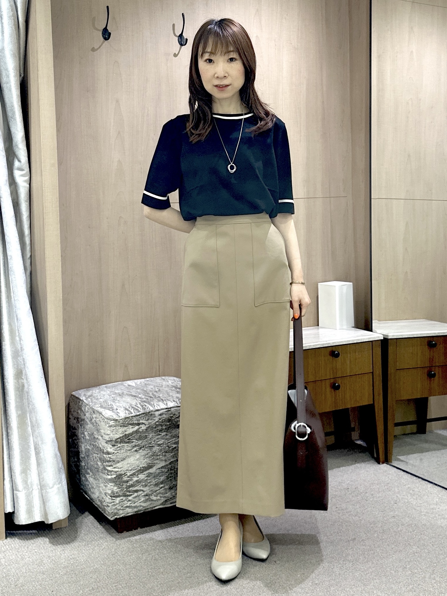 Miwaさんの「UNTITLED｜【秋の通勤羽織/セットアップ可/UVカット】エアリークール半袖ジャケット」を使ったコーディネート