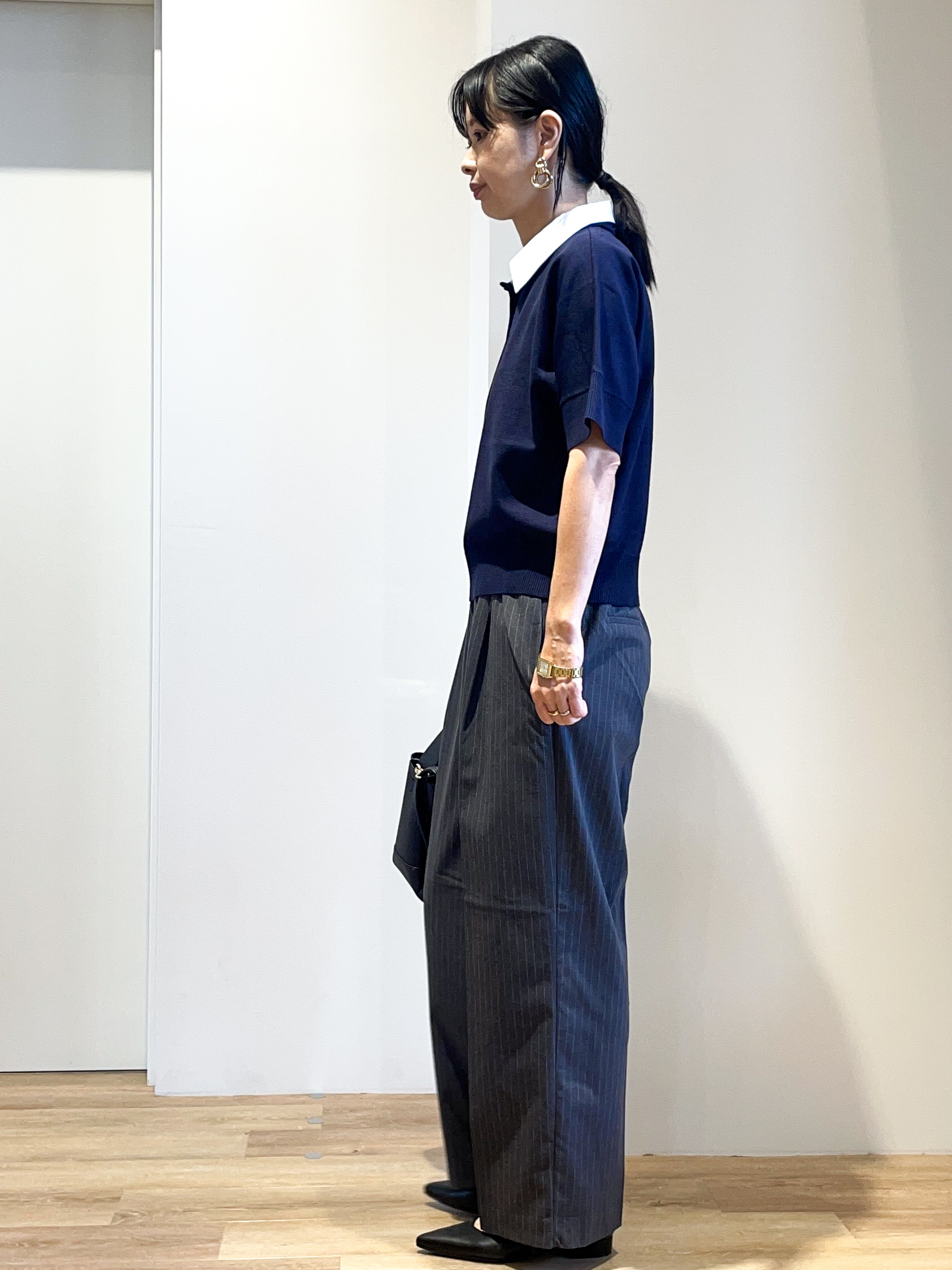 あいさんの「OPAQUE.CLIP｜【森絵梨佳さん着用】2WAY衿ドッキングニット《洗濯機OK》」を使ったコーディネート