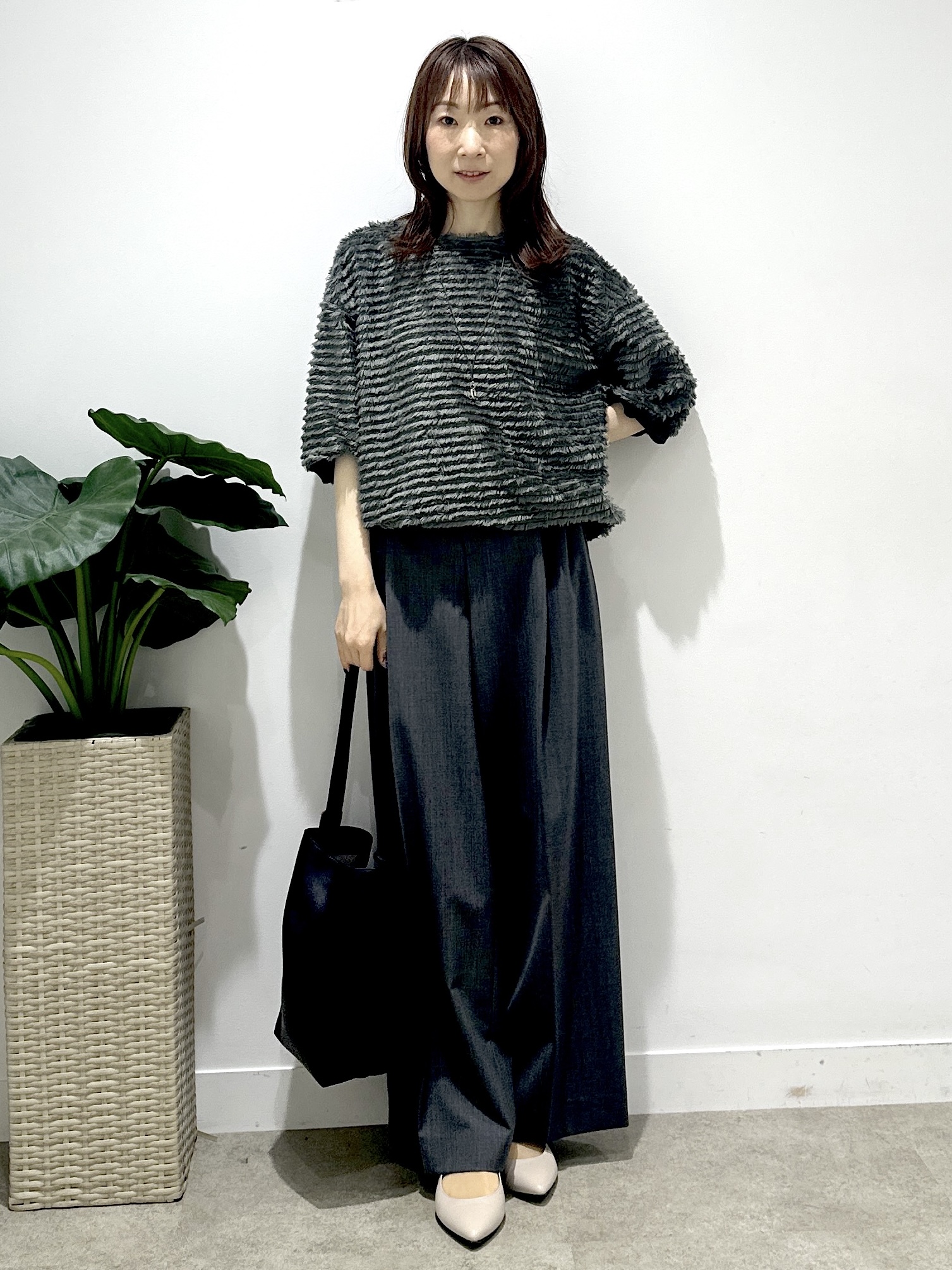Miwaさんの「UNTITLED｜【秋映え/体型カバー】フェザージャガードプルオーバー」を使ったコーディネート