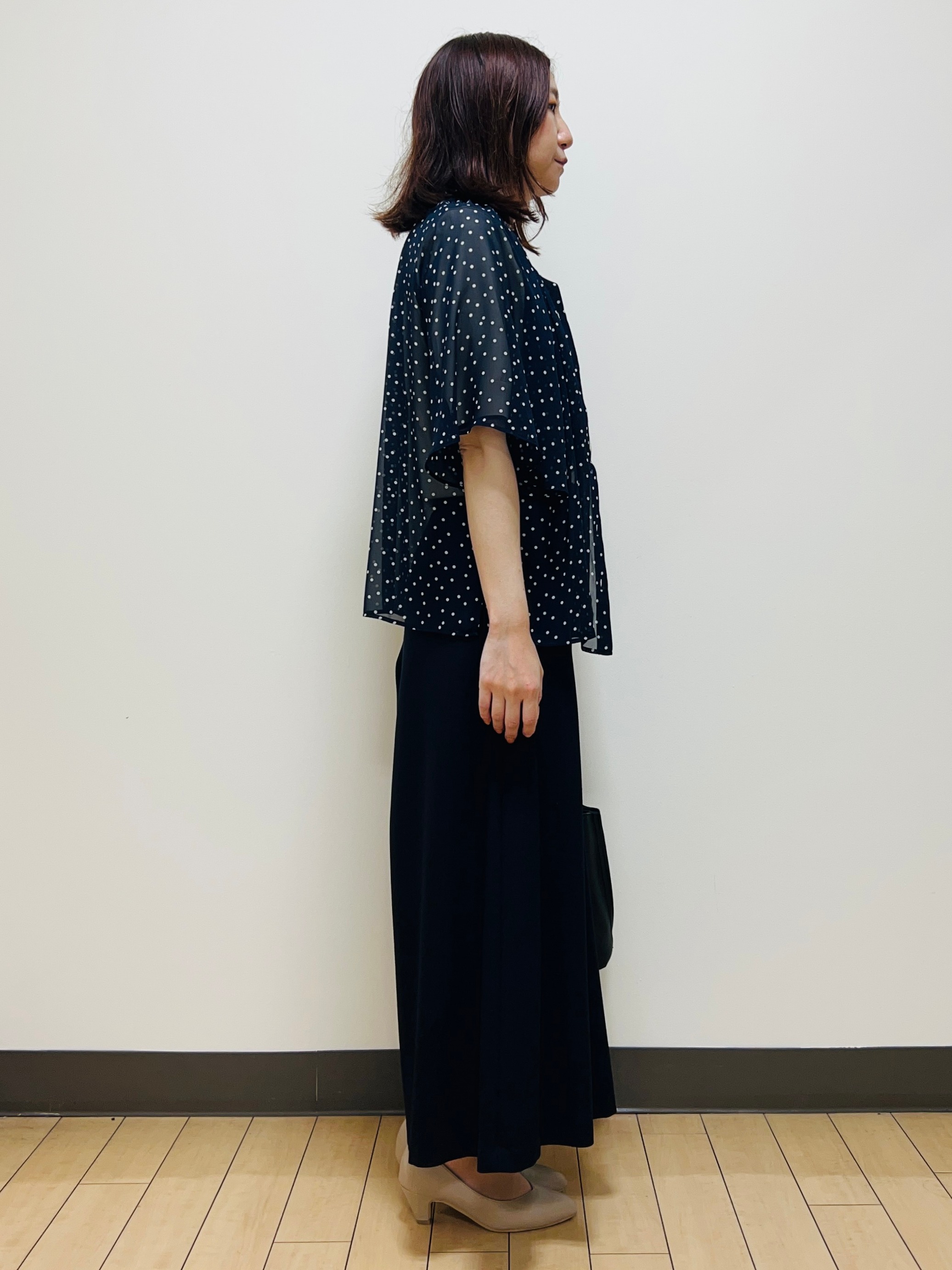 miiiさんの「Reflect｜【セットアップ／手洗い可】ドット柄シアーブラウス」を使ったコーディネート