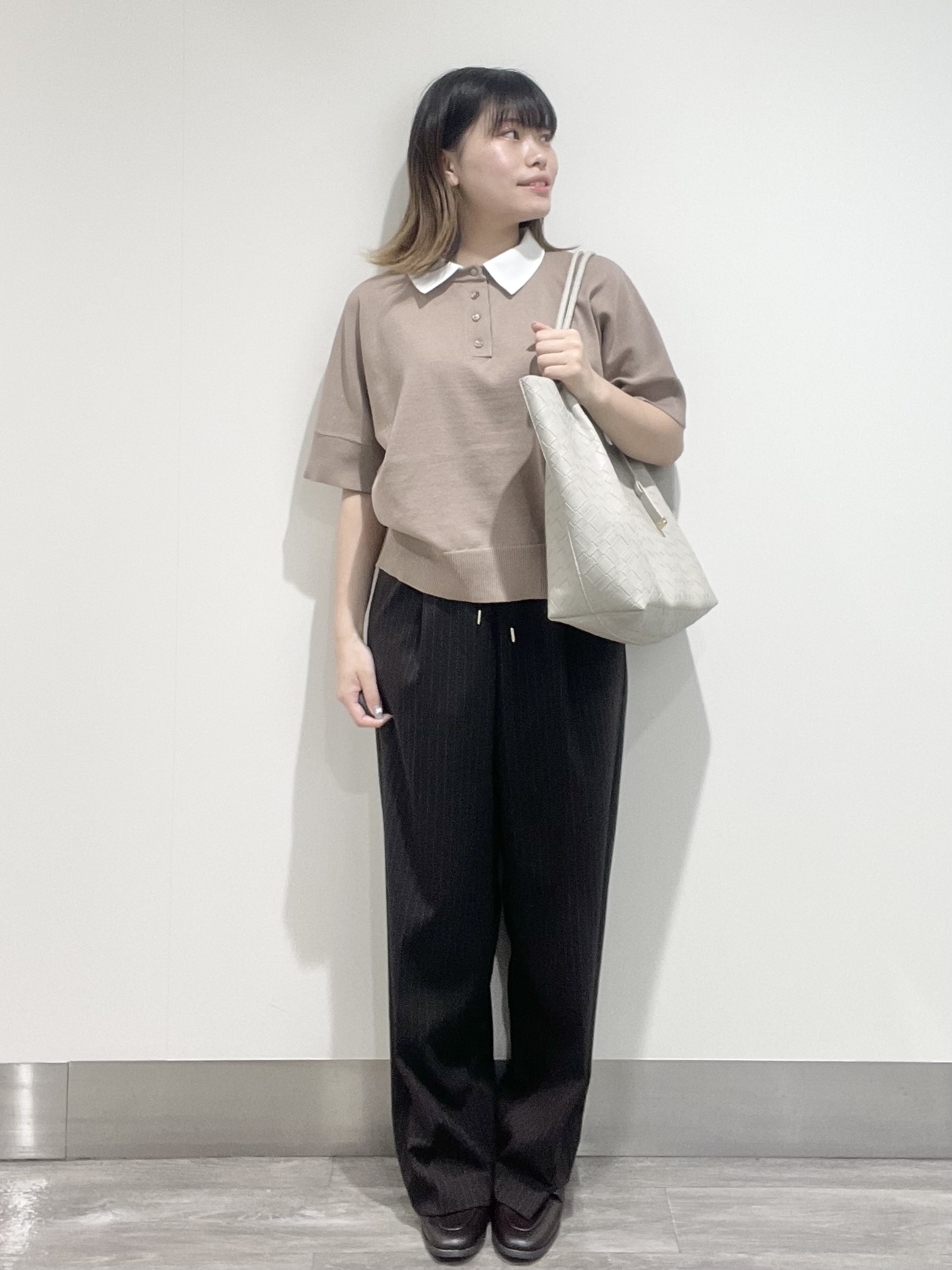 こじさんの「OPAQUE.CLIP｜2WAY衿ドッキングニット《洗濯機OK》」を使ったコーディネート