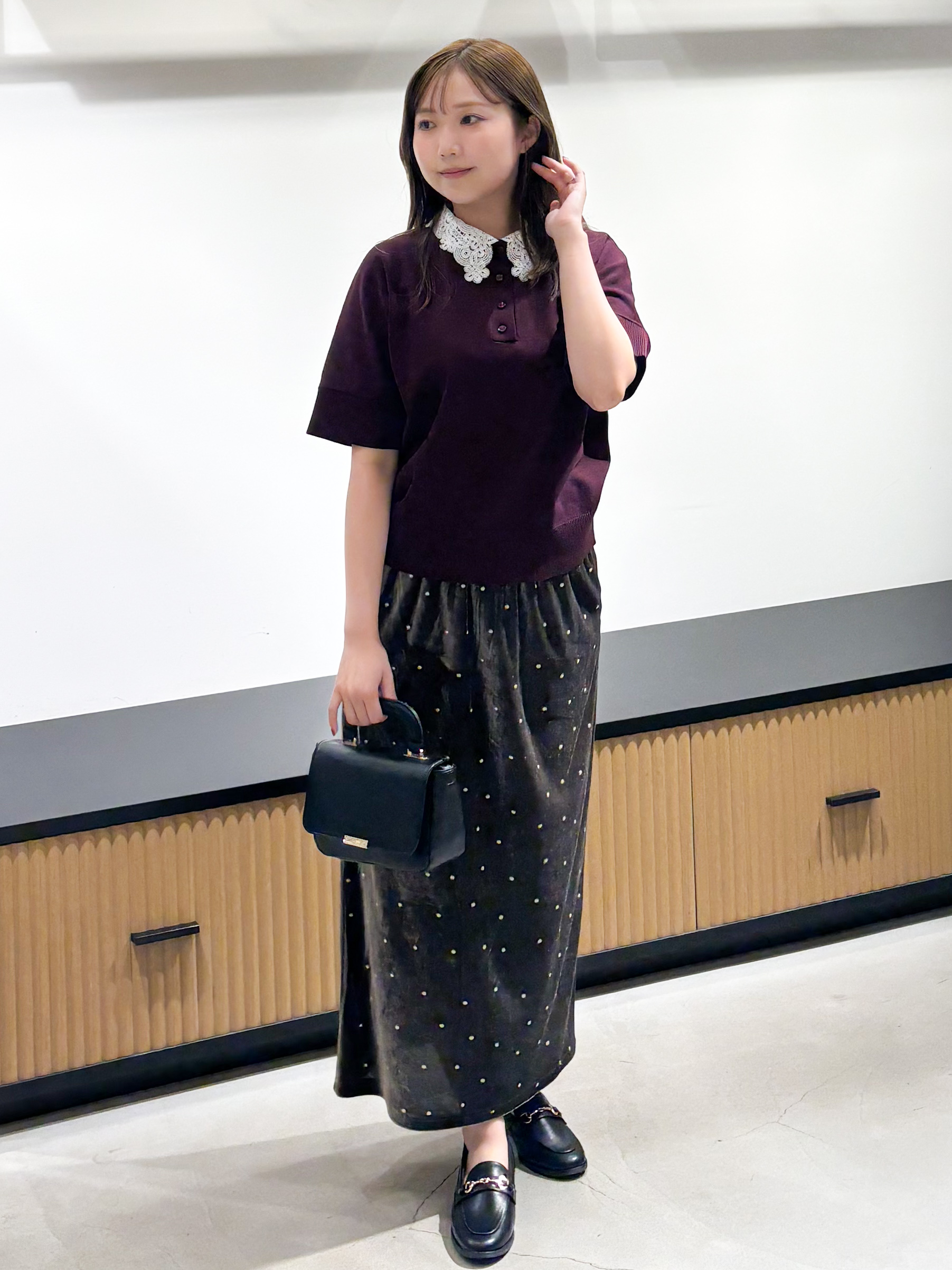 もとさんの「OPAQUE.CLIP｜2WAY衿ドッキングニット《洗濯機OK》」を使ったコーディネート