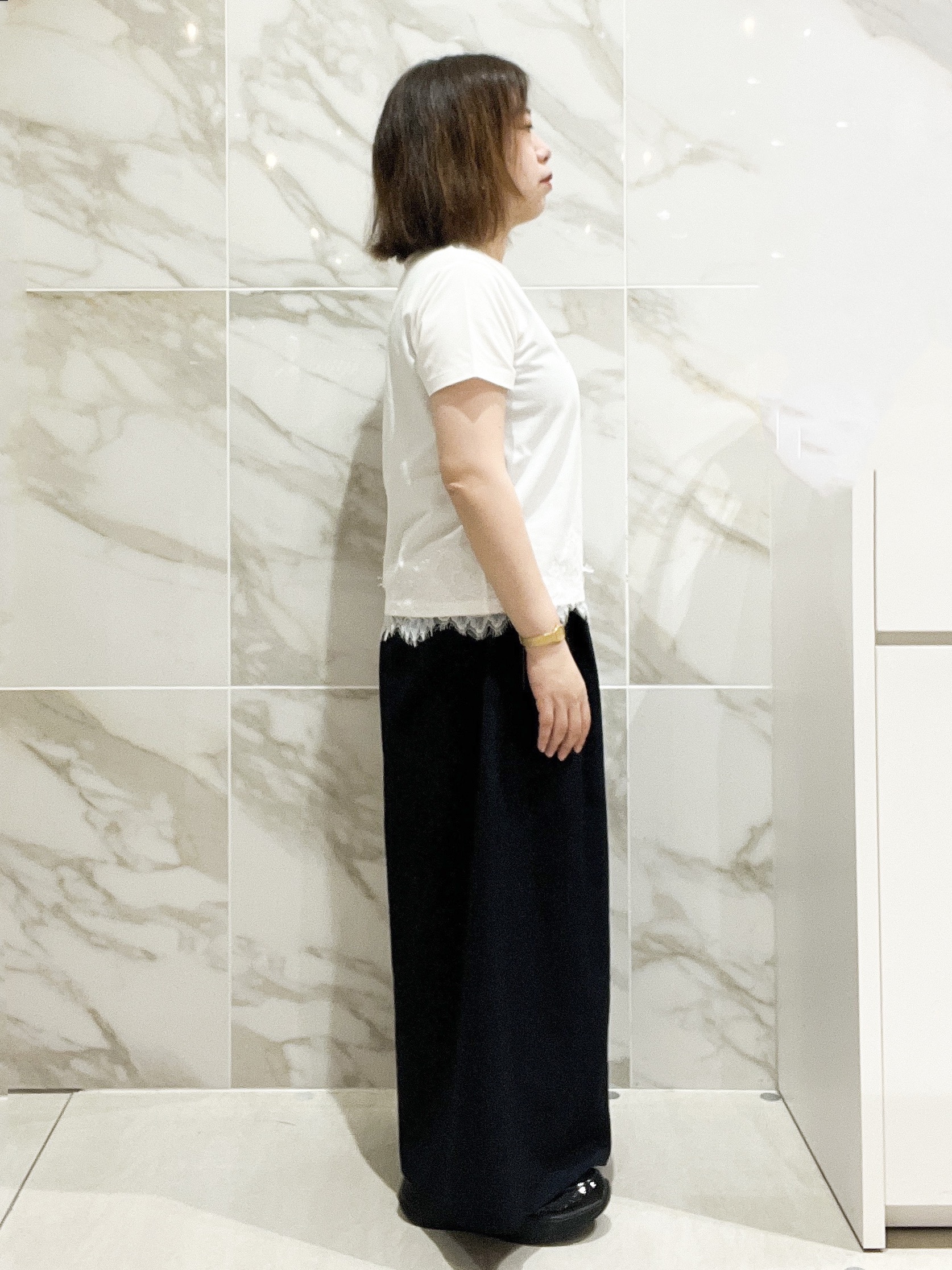 ayuさんの「index｜【接触冷感／UVケア】裾レースロゴTシャツ《洗濯機OK／S-3L》」を使ったコーディネート
