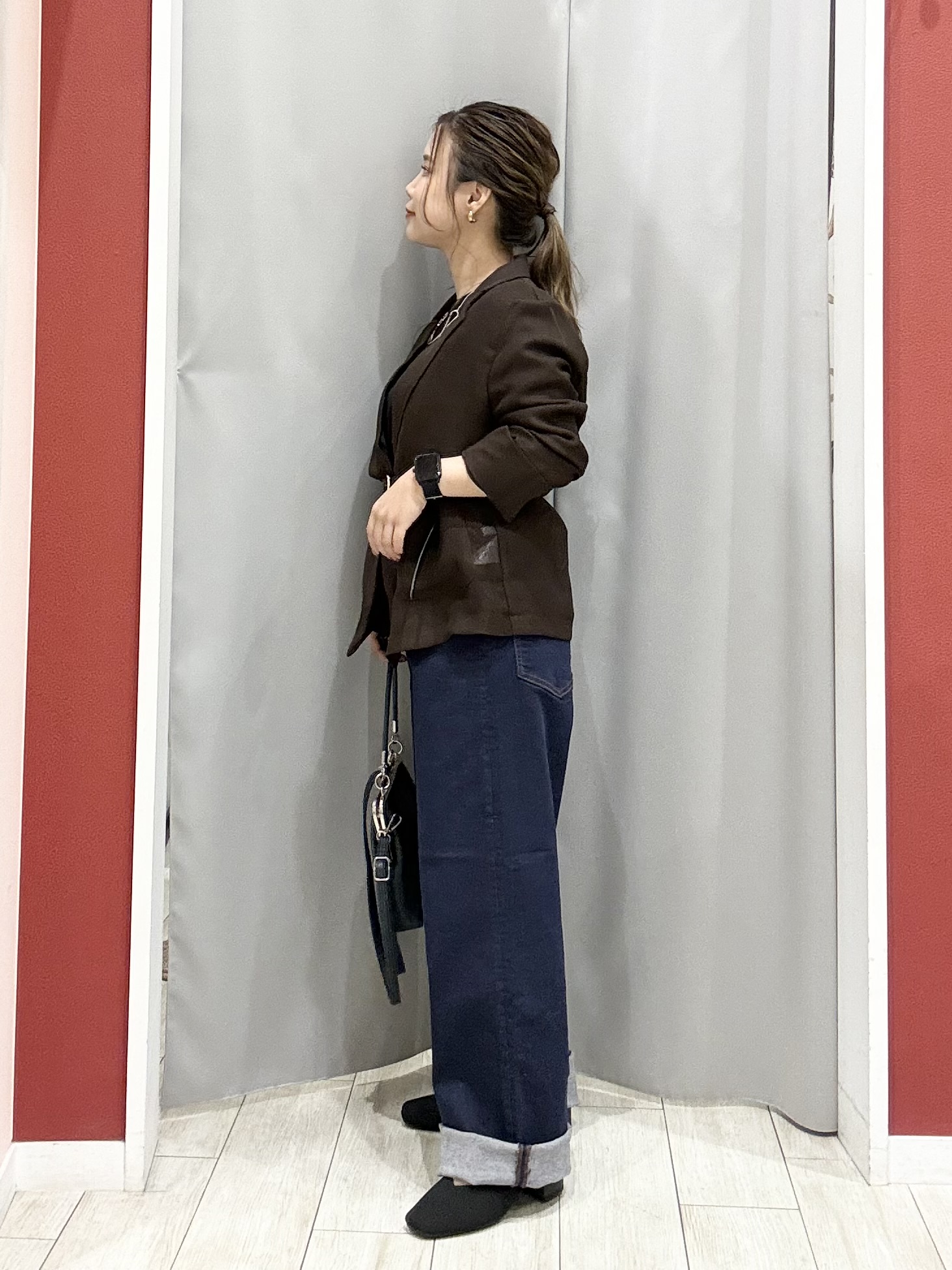 shioさんの「SHOO･LA･RUE｜【通気性〇/セットアップ可/S-LL/洗濯機可】紫外線対策にも メッシュテーラードジャケット」を使ったコーディネート