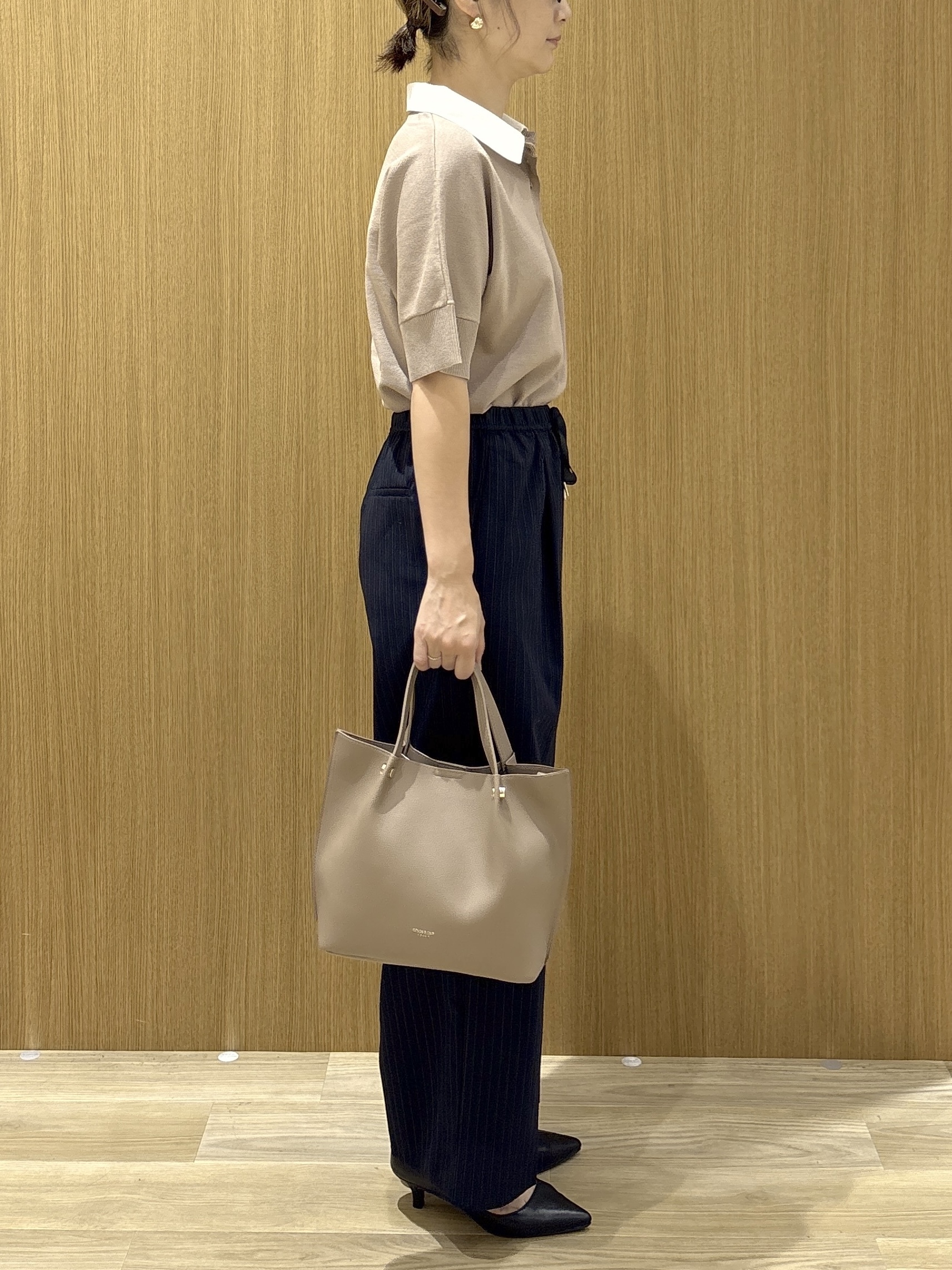 たけねぇさんの「OPAQUE.CLIP｜2WAY衿ドッキングニット《洗濯機OK》」を使ったコーディネート
