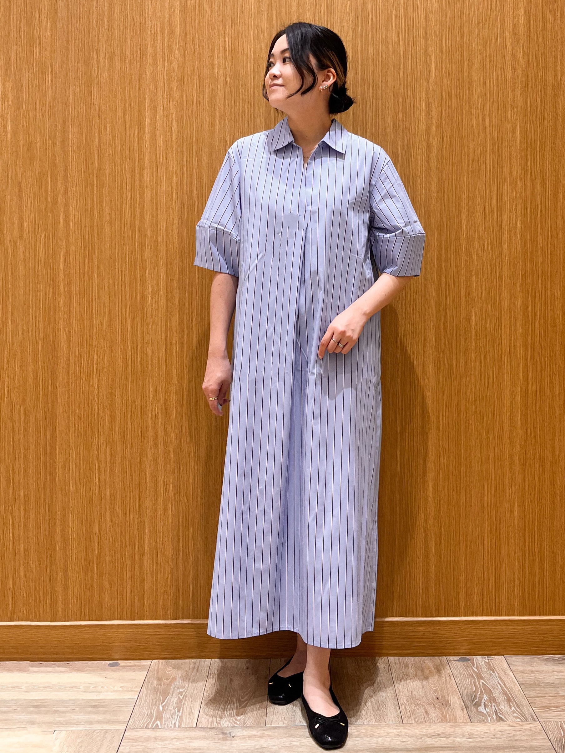 aさんの「OPAQUE.CLIP｜スキッパーシャツワンピース【洗濯機OK】」を使ったコーディネート