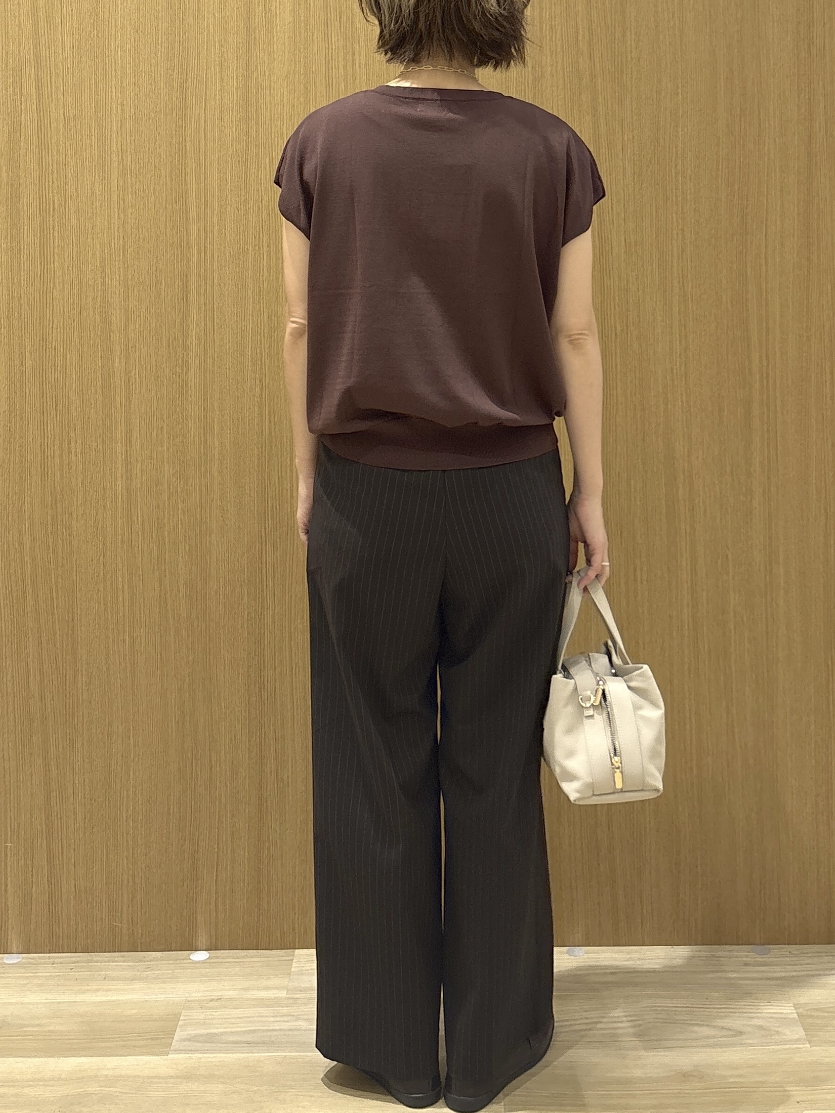 たけねぇさんの「OPAQUE.CLIP｜【接触冷感／UV】フリルフレンチスリーブニット《洗濯機OK》」を使ったコーディネート