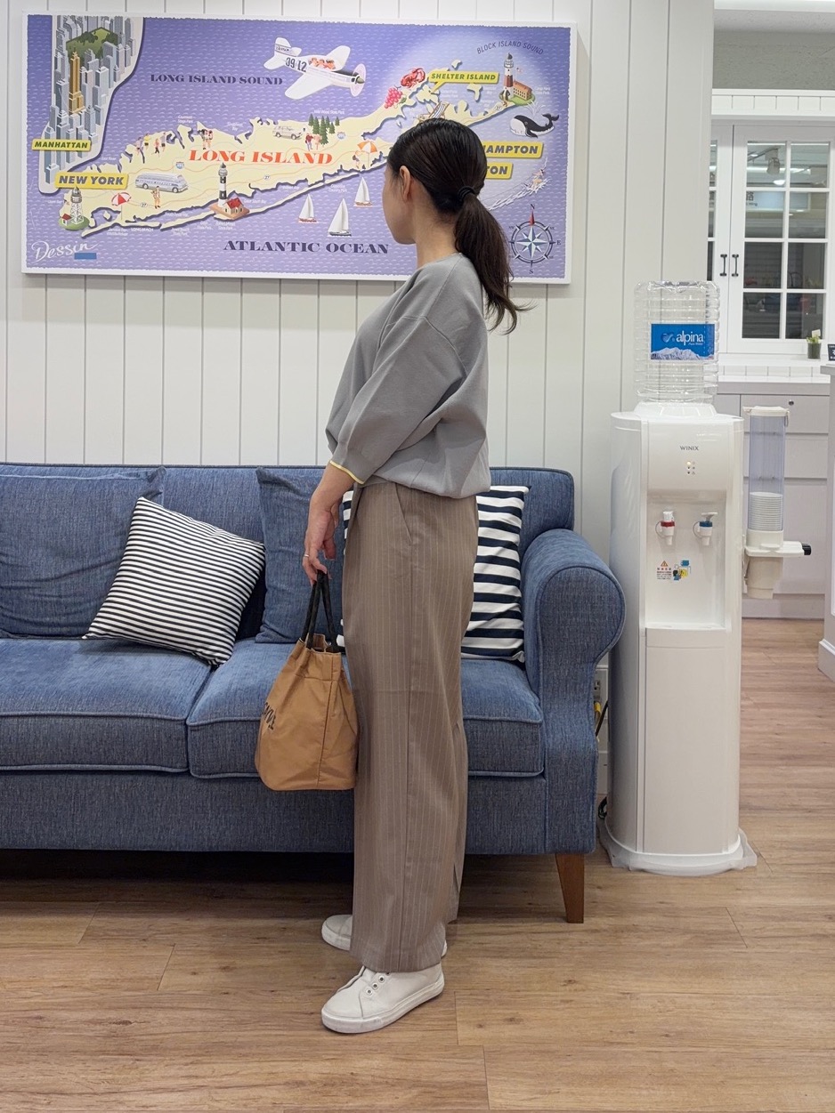 Ayakaさんの「Dessin｜【UVカット/マシンウォッシャブル】6分袖配色ニット」を使ったコーディネート