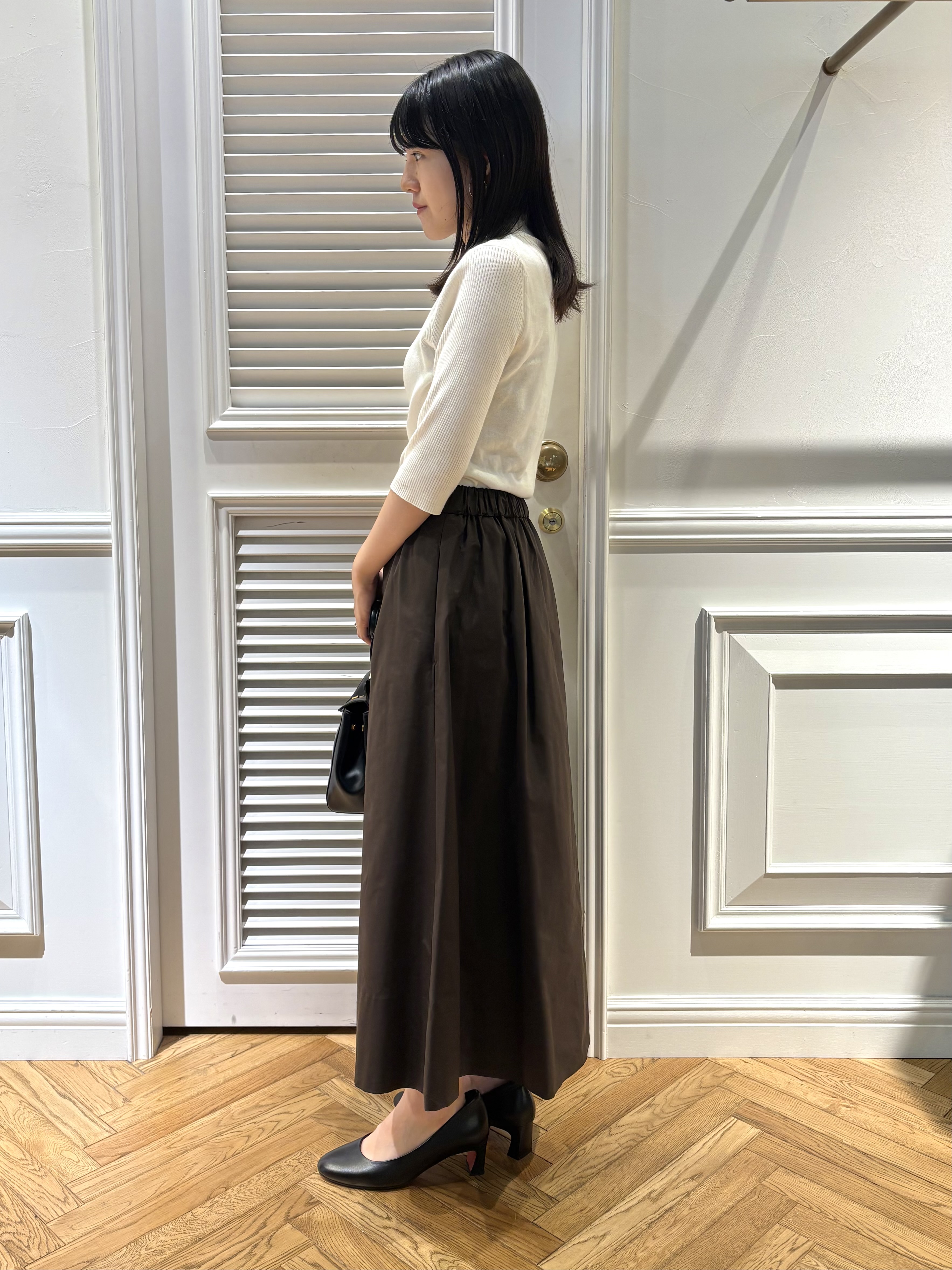 cocoさんの「DRESSTERIOR｜【接触冷感】クールタッチ ハーフスリーブニット」を使ったコーディネート