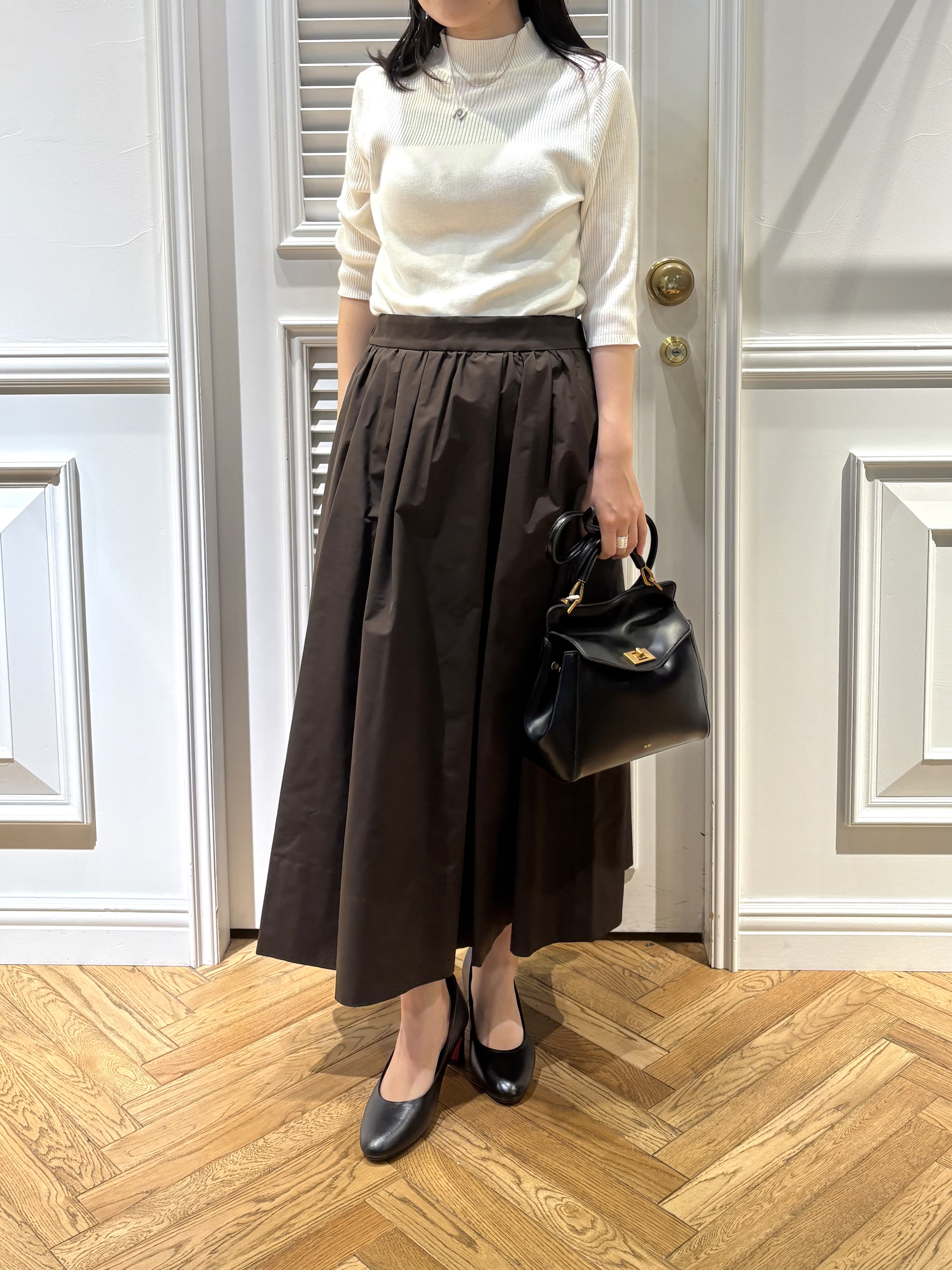 cocoさんの「DRESSTERIOR｜【接触冷感】クールタッチ ハーフスリーブニット」を使ったコーディネート