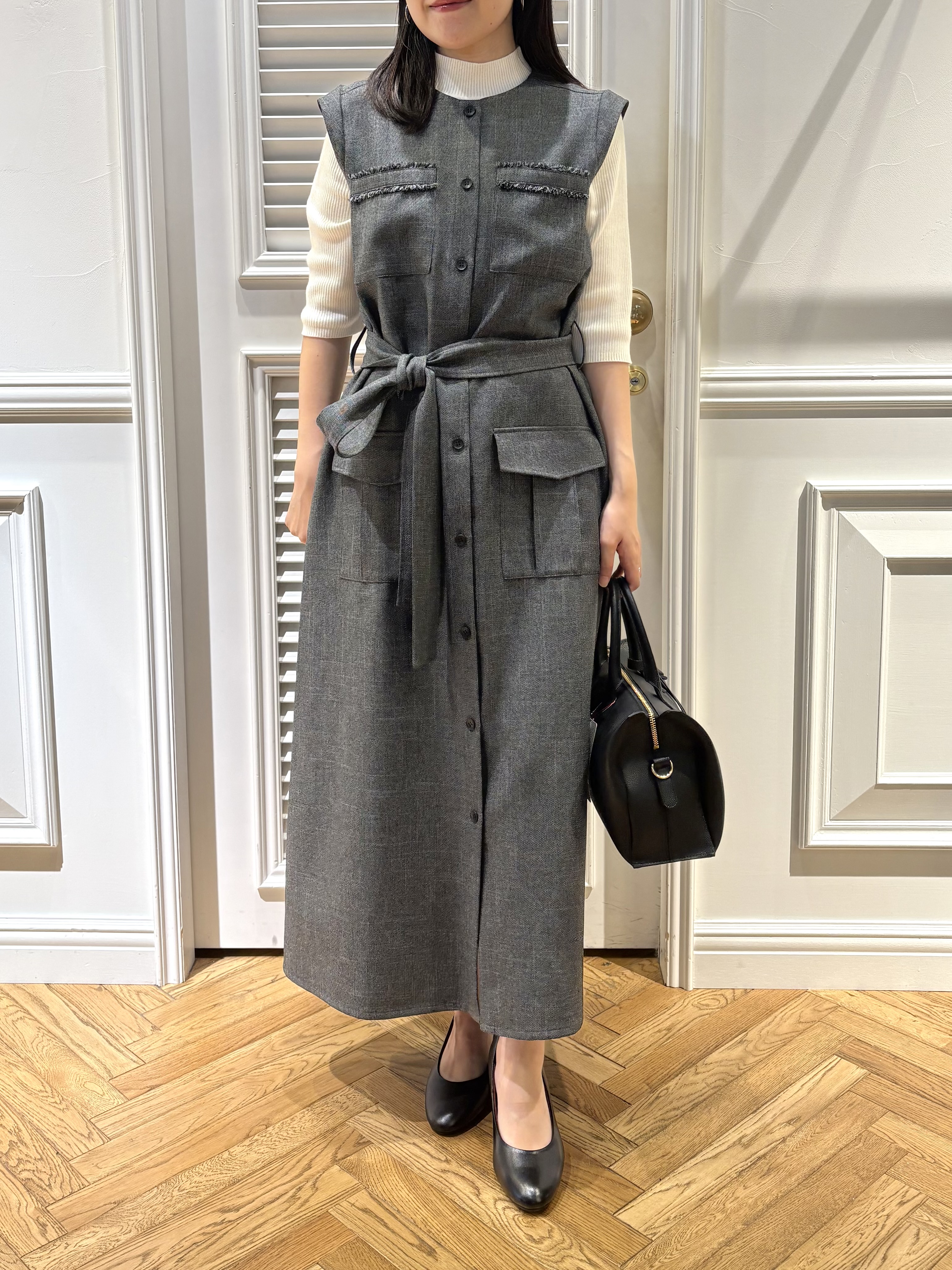 cocoさんの「DRESSTERIOR｜【接触冷感】クールタッチ ハーフスリーブニット」を使ったコーディネート