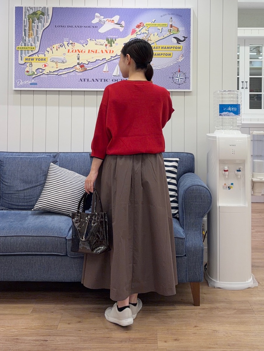 Ayakaさんの「Dessin｜【UVカット/マシンウォッシャブル】6分袖配色ニット」を使ったコーディネート