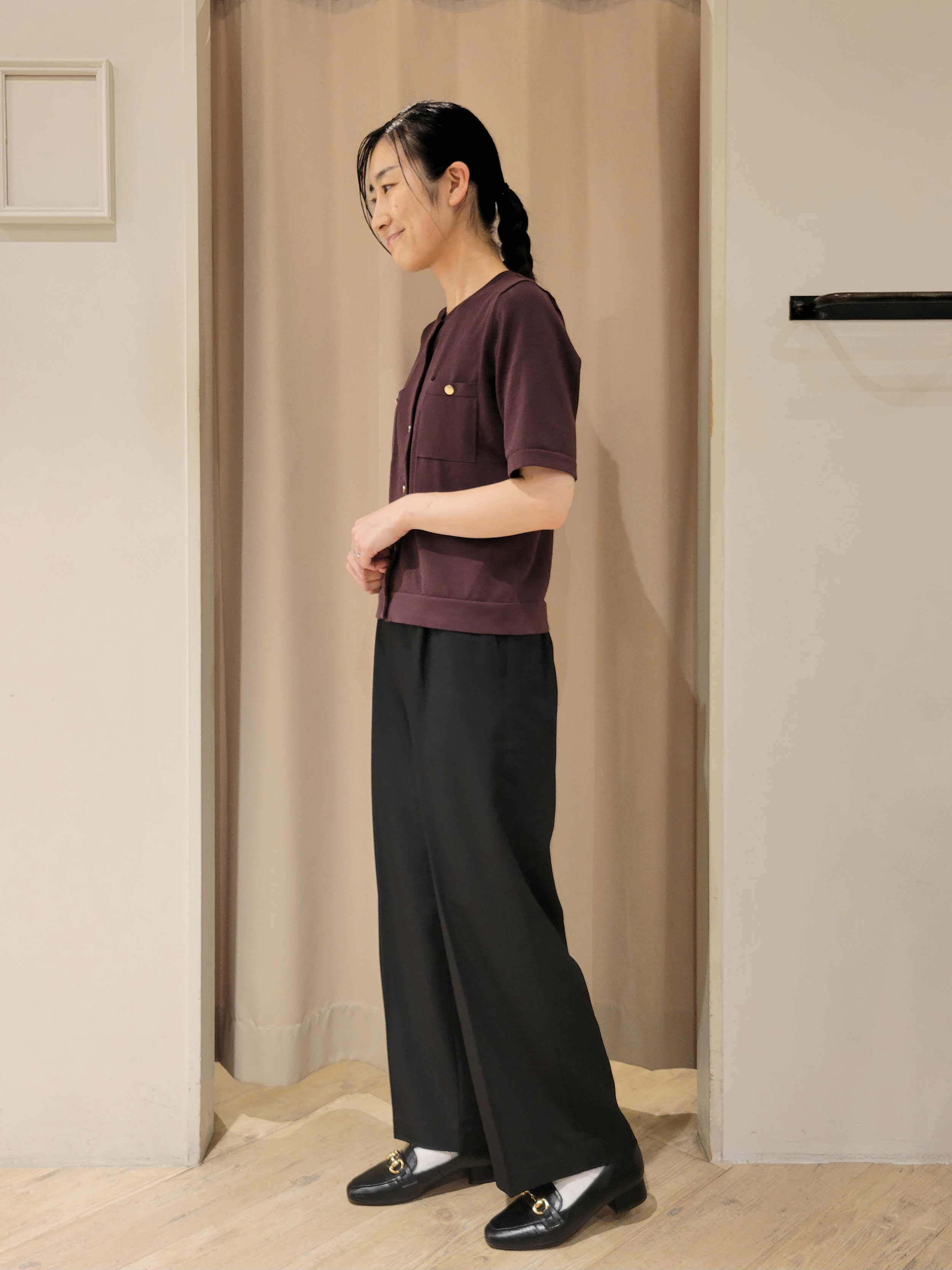 いそさんの「grove｜【選べる着丈/UVカット/接触冷感etc】センタープレス取れにくいワイドパンツ」を使ったコーディネート