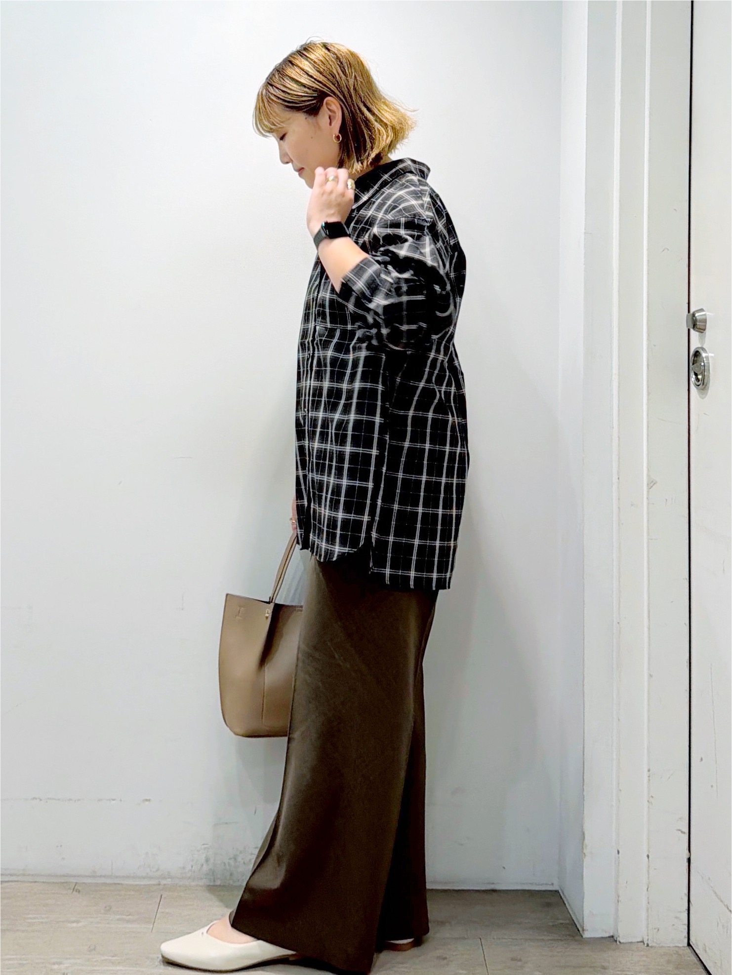 sumicaさんの「OPAQUE.CLIP｜チェック柄シャツ【洗濯機OK】」を使ったコーディネート