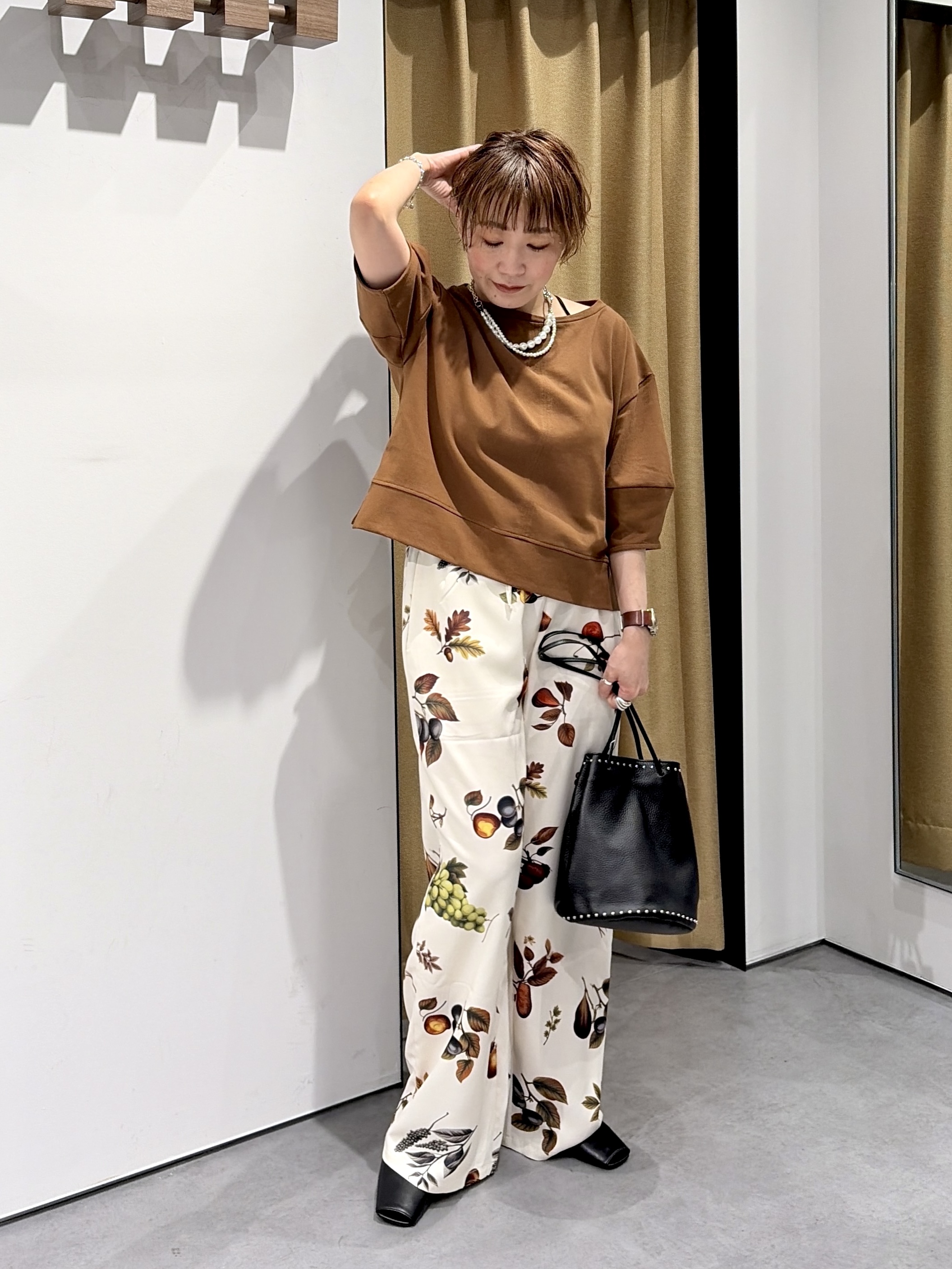 mari_831さんの「INDIVI｜ハーフスリーブフォルムカットソー【接触冷感／新色追加】」を使ったコーディネート