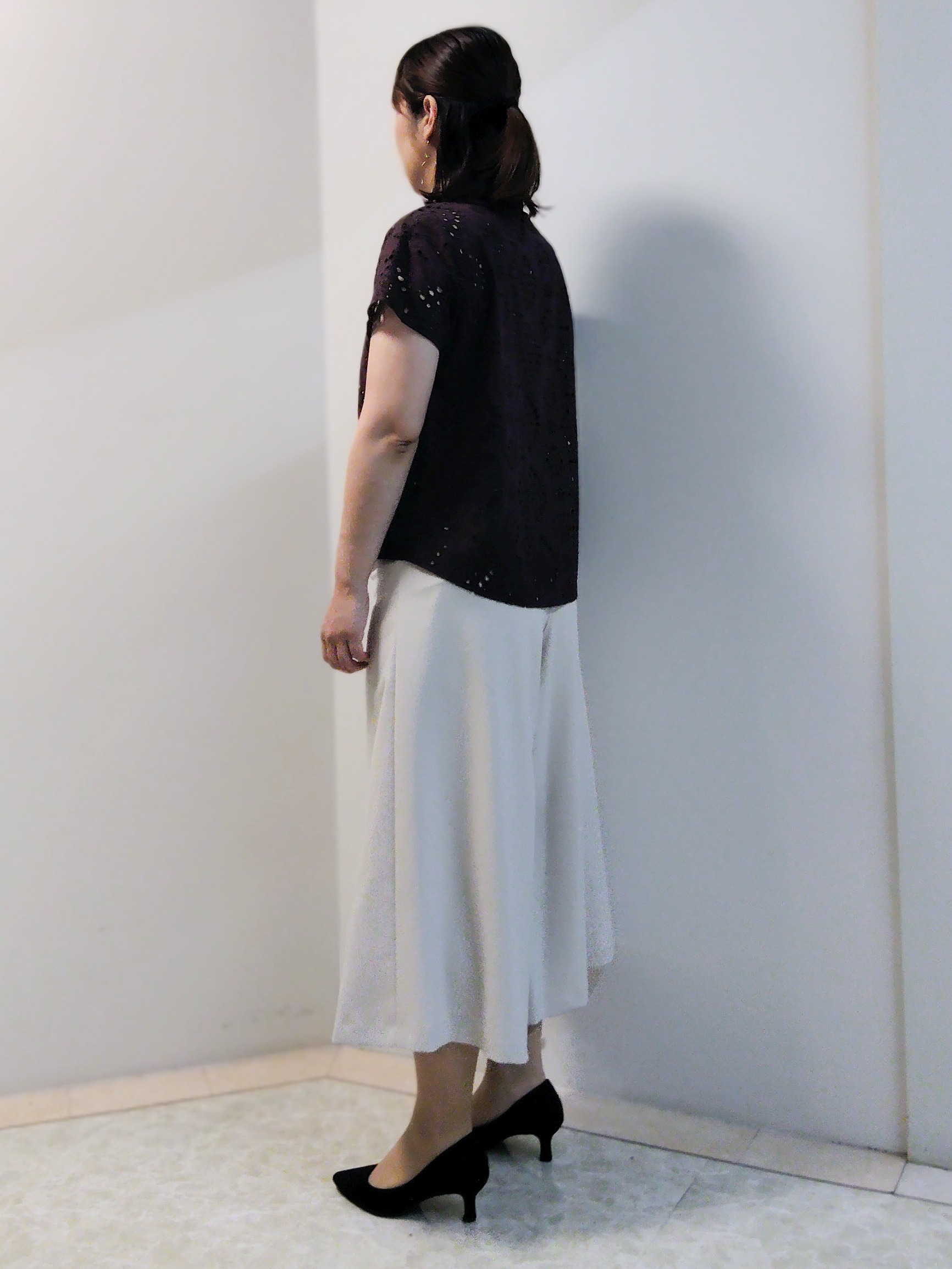 エリさんの「Reflect｜【通勤◎】カットワーク刺繍レース シャツブラウス」を使ったコーディネート