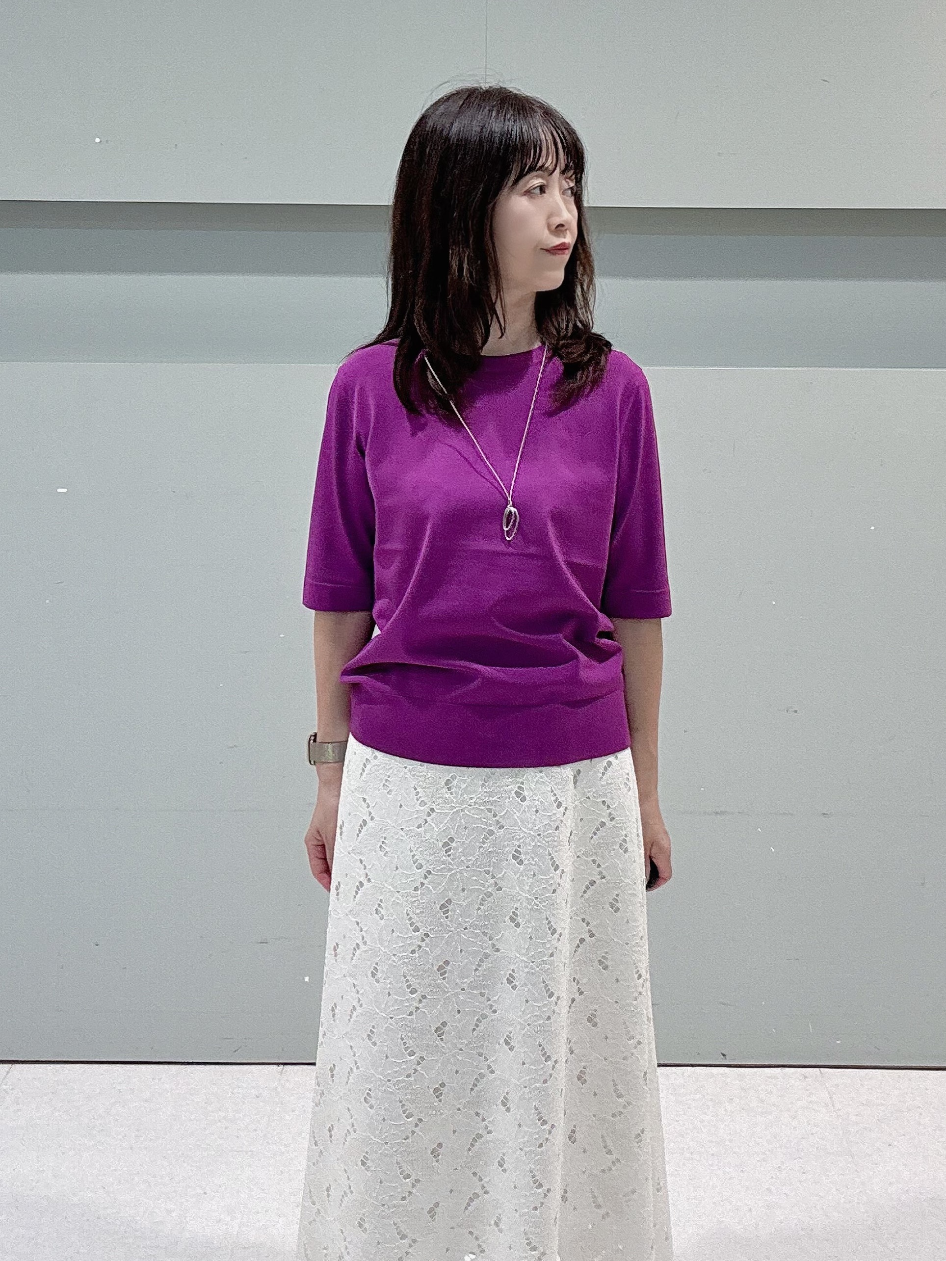 makiさんの「UNTITLED｜【アンサンブル可能/秋羽織り】コンパクトニットカーディガン」を使ったコーディネート